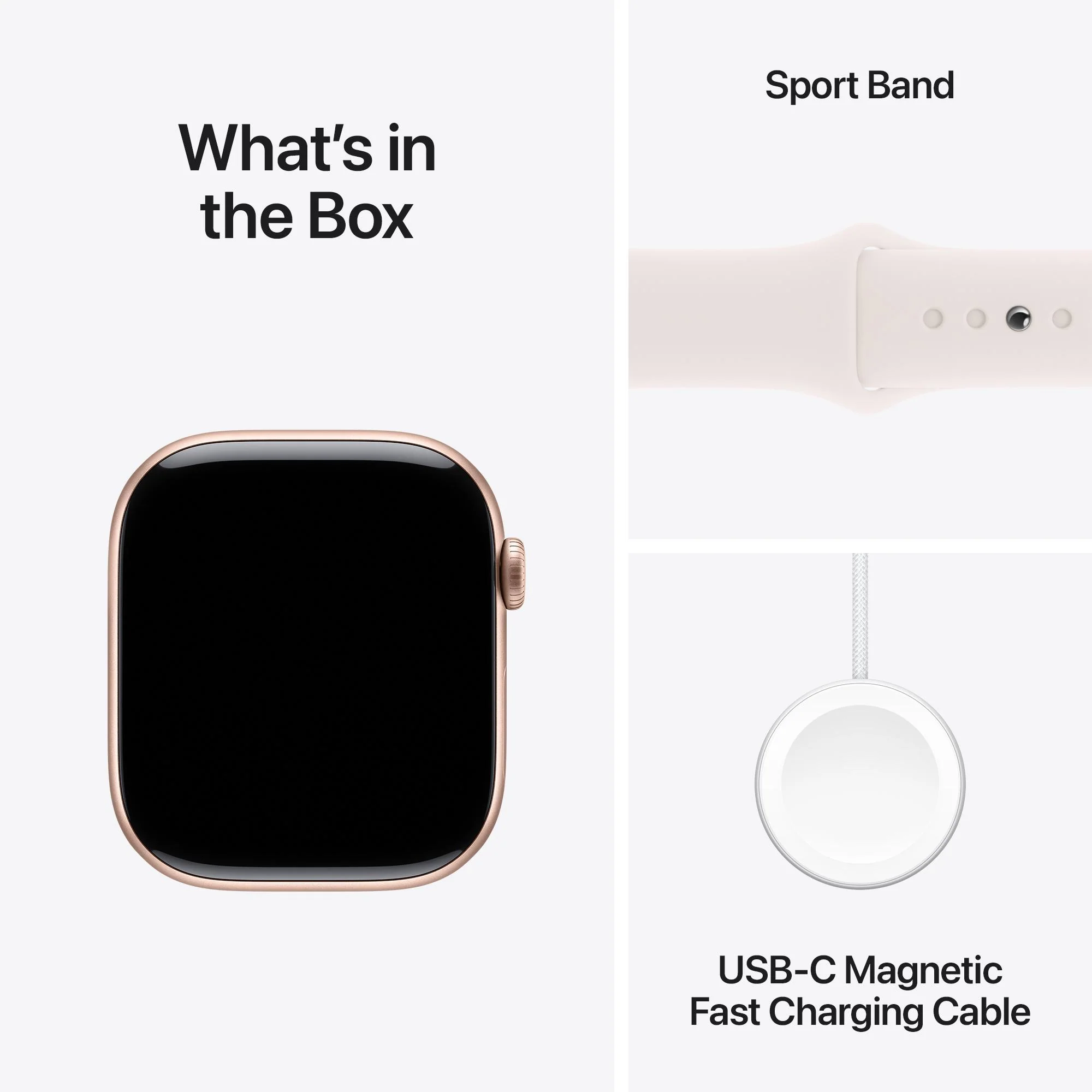 Apple Watch Series 10 GPS 46mm Rose Gold Aluminium Case with Light Blush Sport Band - M/L - Image 9