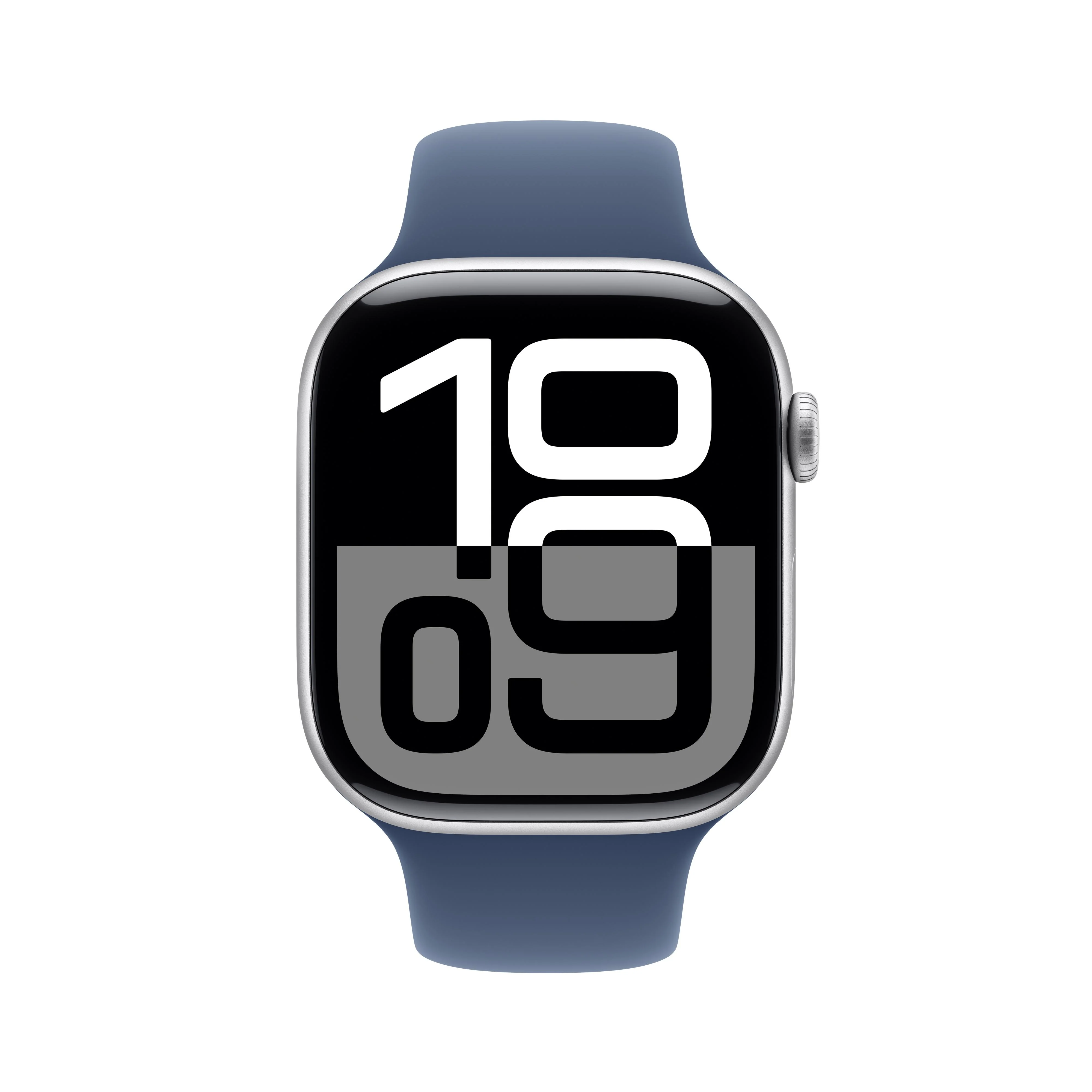 Apple Watch Series 10 GPS + Cellular 46mm Silver Aluminium Case with Denim Sport Band - S/M - Image 2