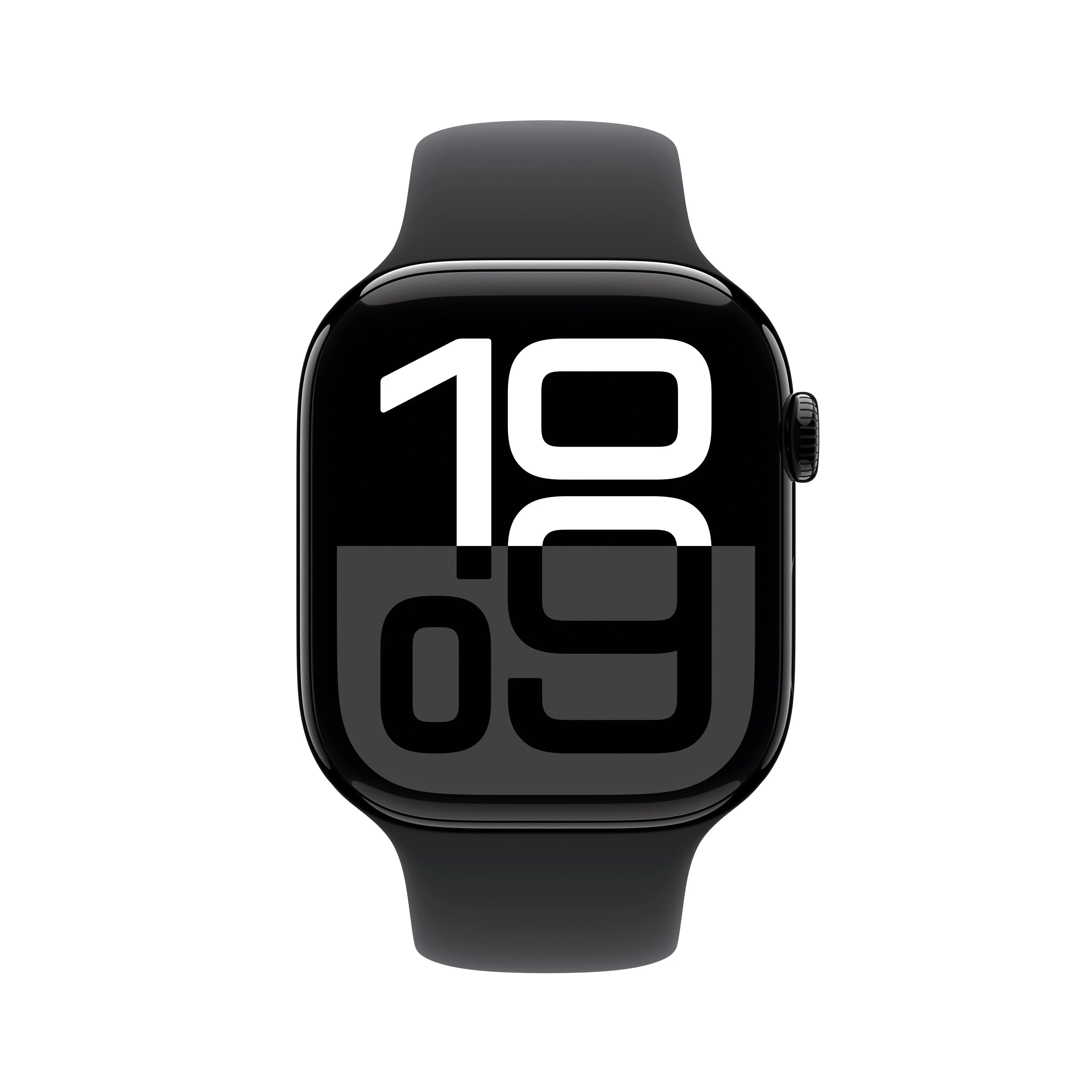 Apple Watch Series 10 GPS + Cellular 46mm Jet Black Aluminium Case with Black Sport Band - S/M - Image 9