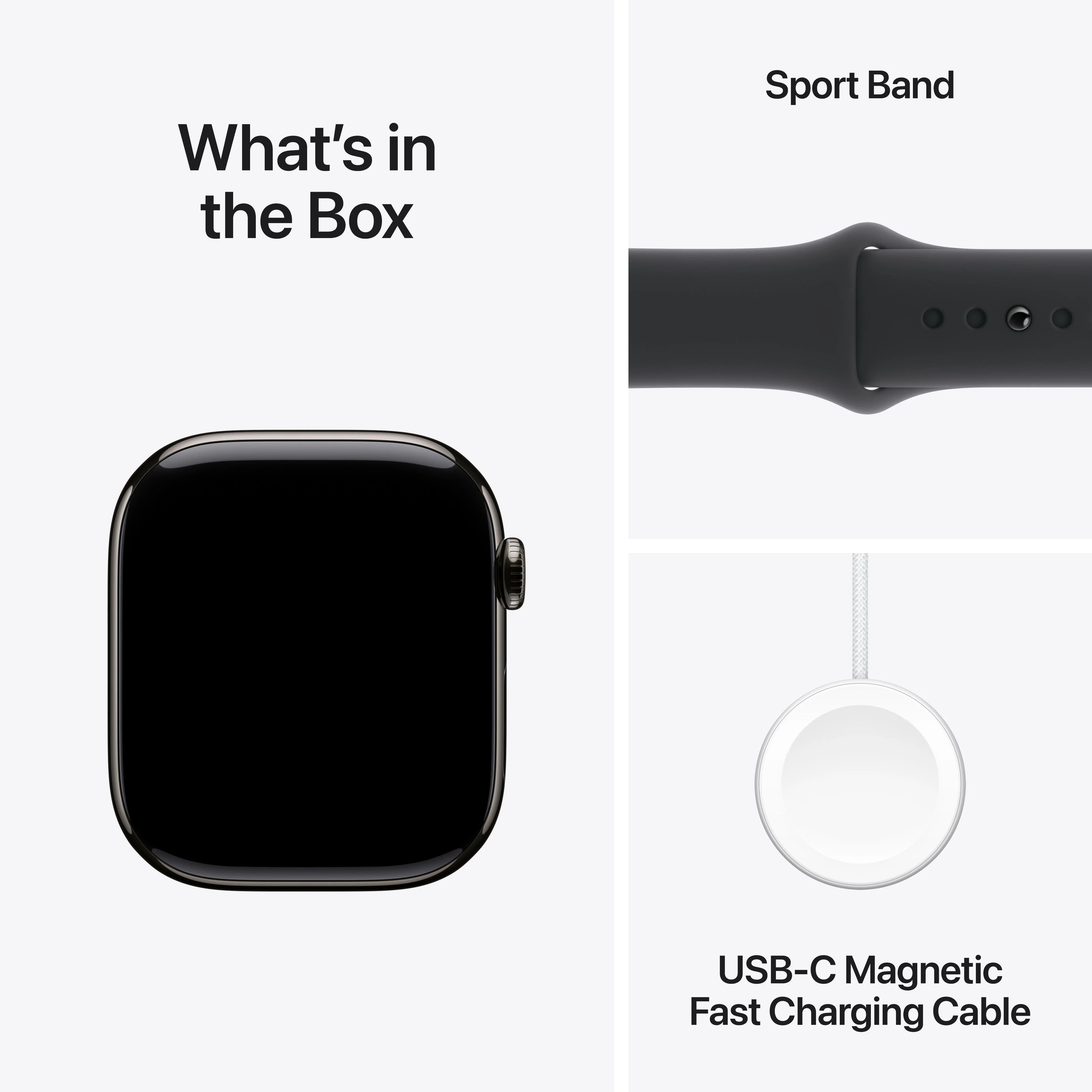 Apple Watch Series 10 GPS + Cellular 46mm Slate Titanium Case with Black Sport Band - M/L - Image 9