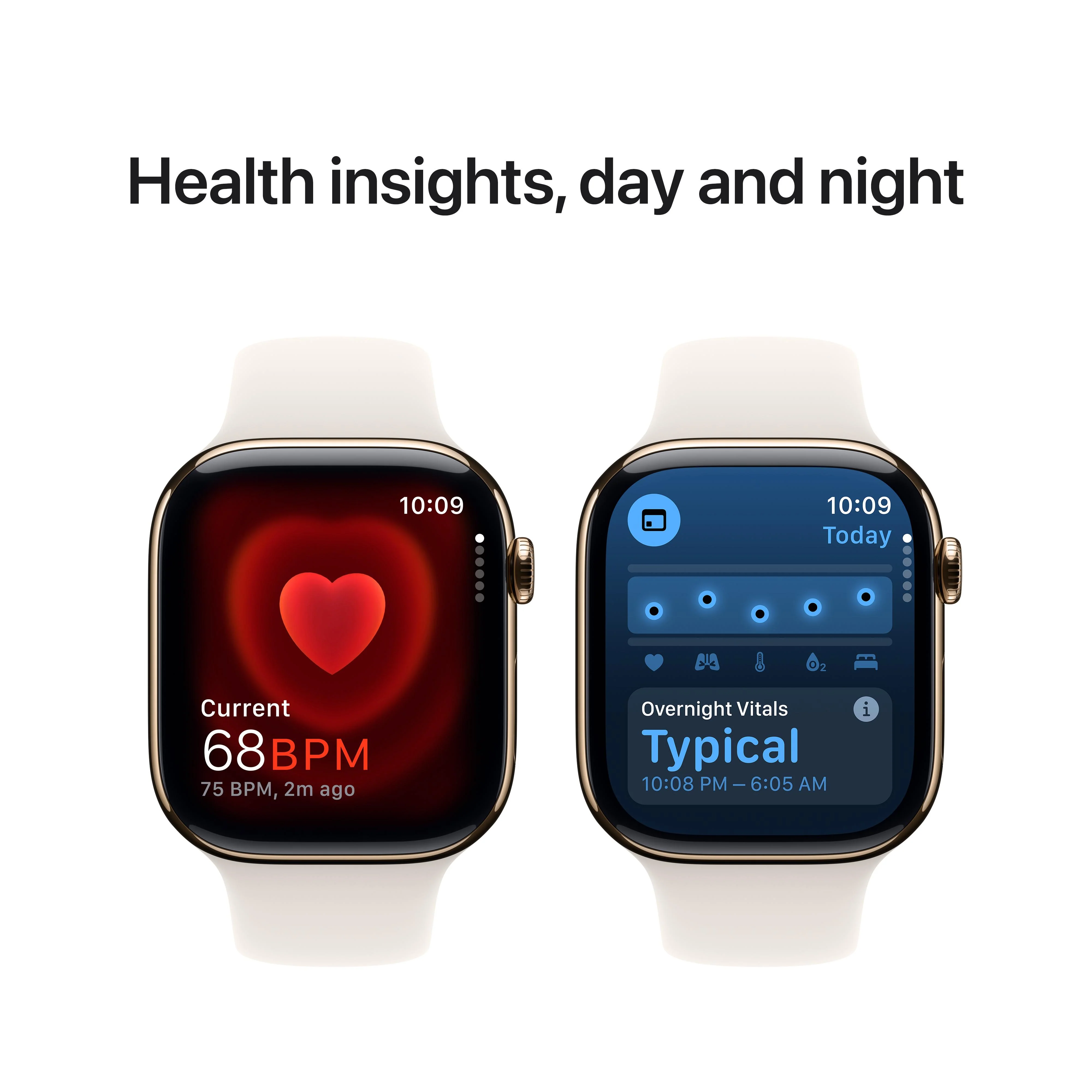 Apple Watch Series 10 GPS + Cellular 46mm Gold Titanium Case with Starlight Sport Band - M/L - Image 5