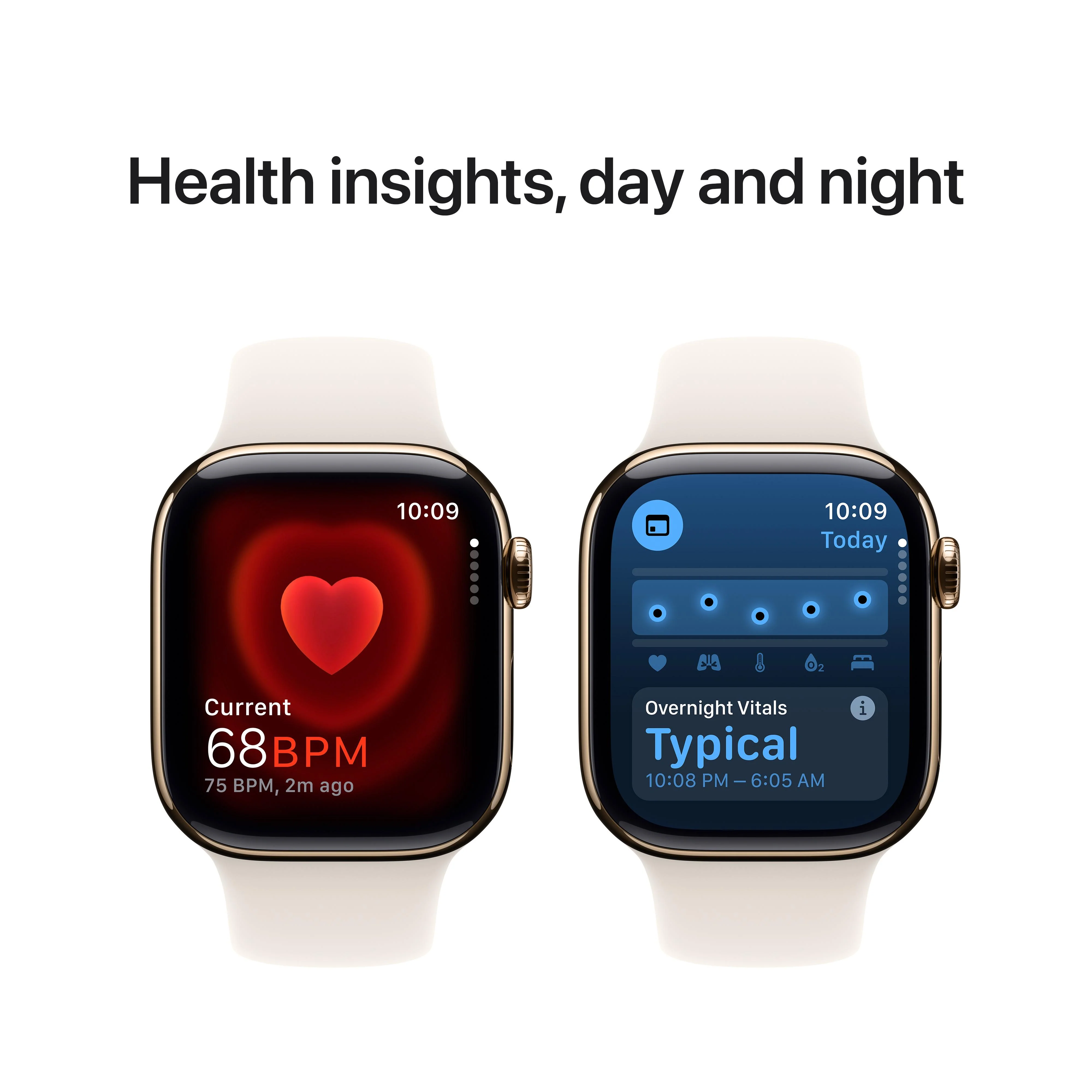 Apple Watch Series 10 GPS + Cellular 42mm Gold Titanium Case with Starlight Sport Band - M/L - Image 5