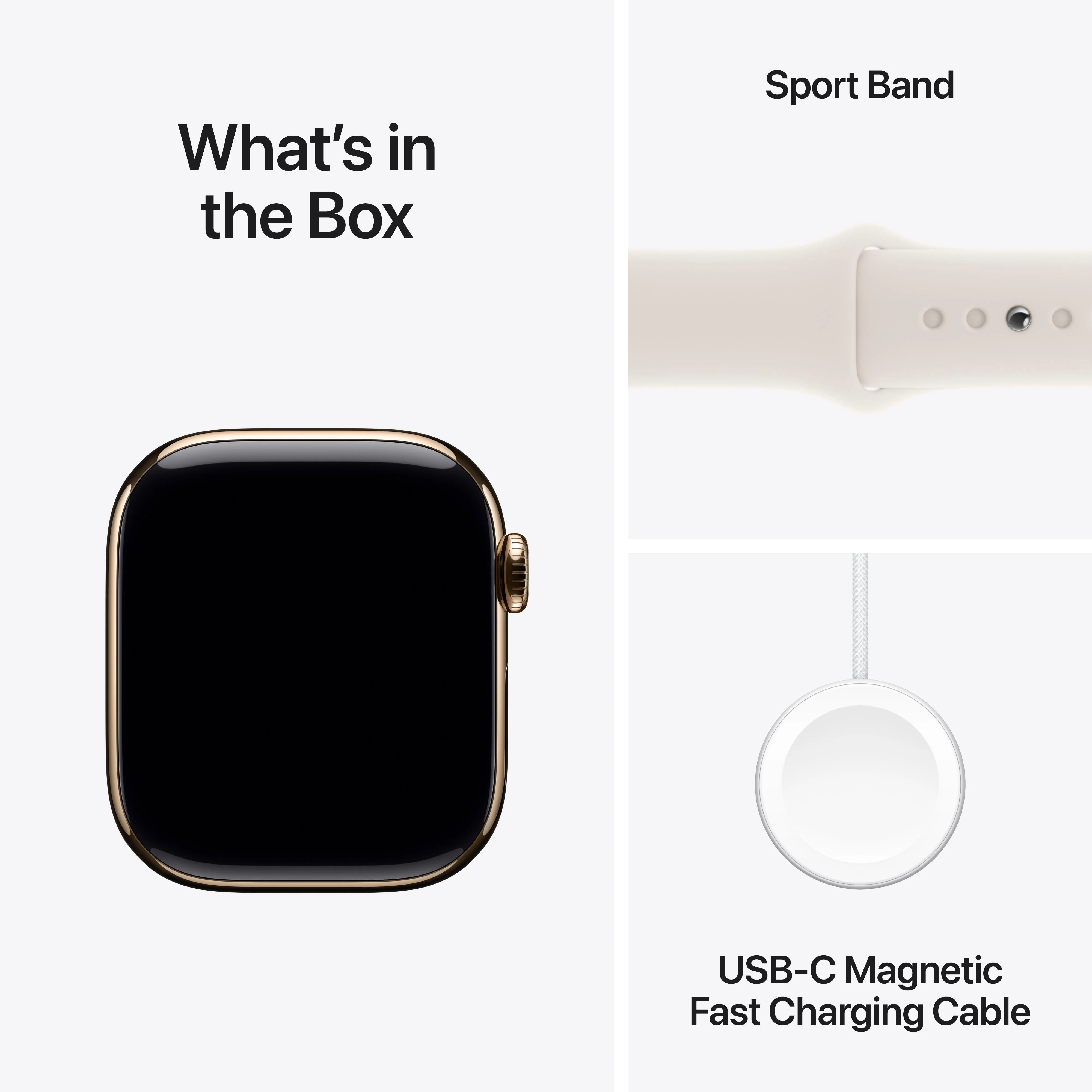 Apple Watch Series 10 GPS + Cellular 42mm Gold Titanium Case with Starlight Sport Band - M/L - Image 9