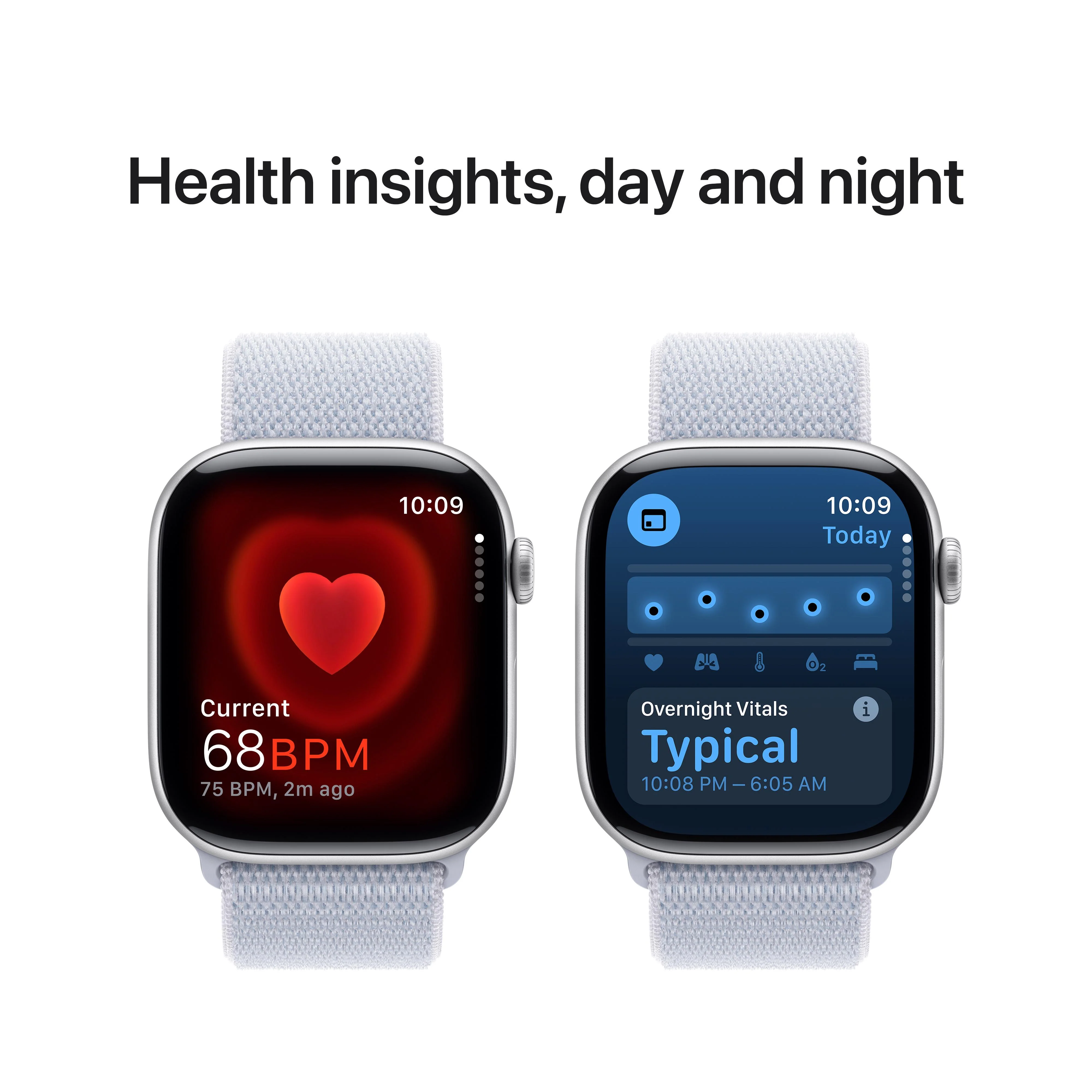Apple Watch Series 10 GPS 46mm Silver Aluminium Case with Blue Cloud Sport Loop - Image 5