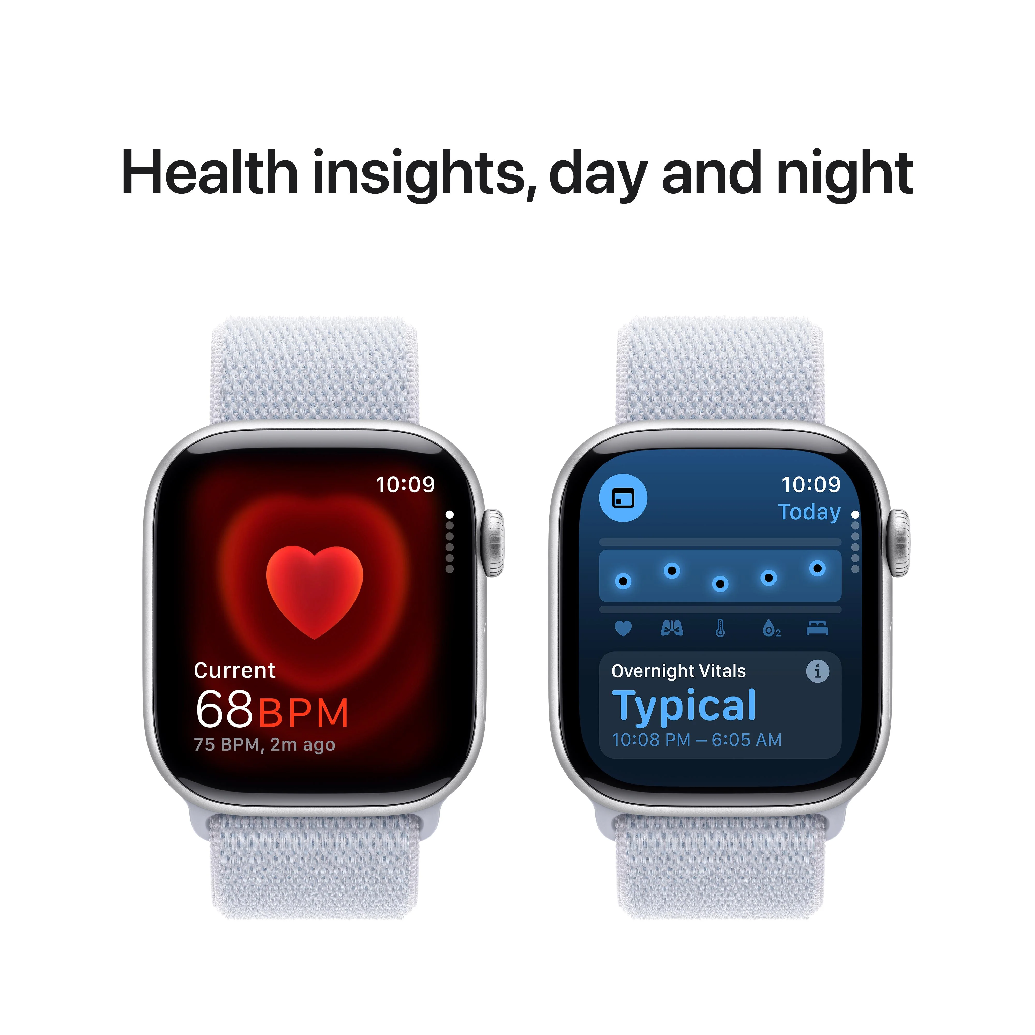 Apple Watch Series 10 GPS + Cellular 42mm Silver Aluminium Case with Blue Cloud Sport Loop - Image 5