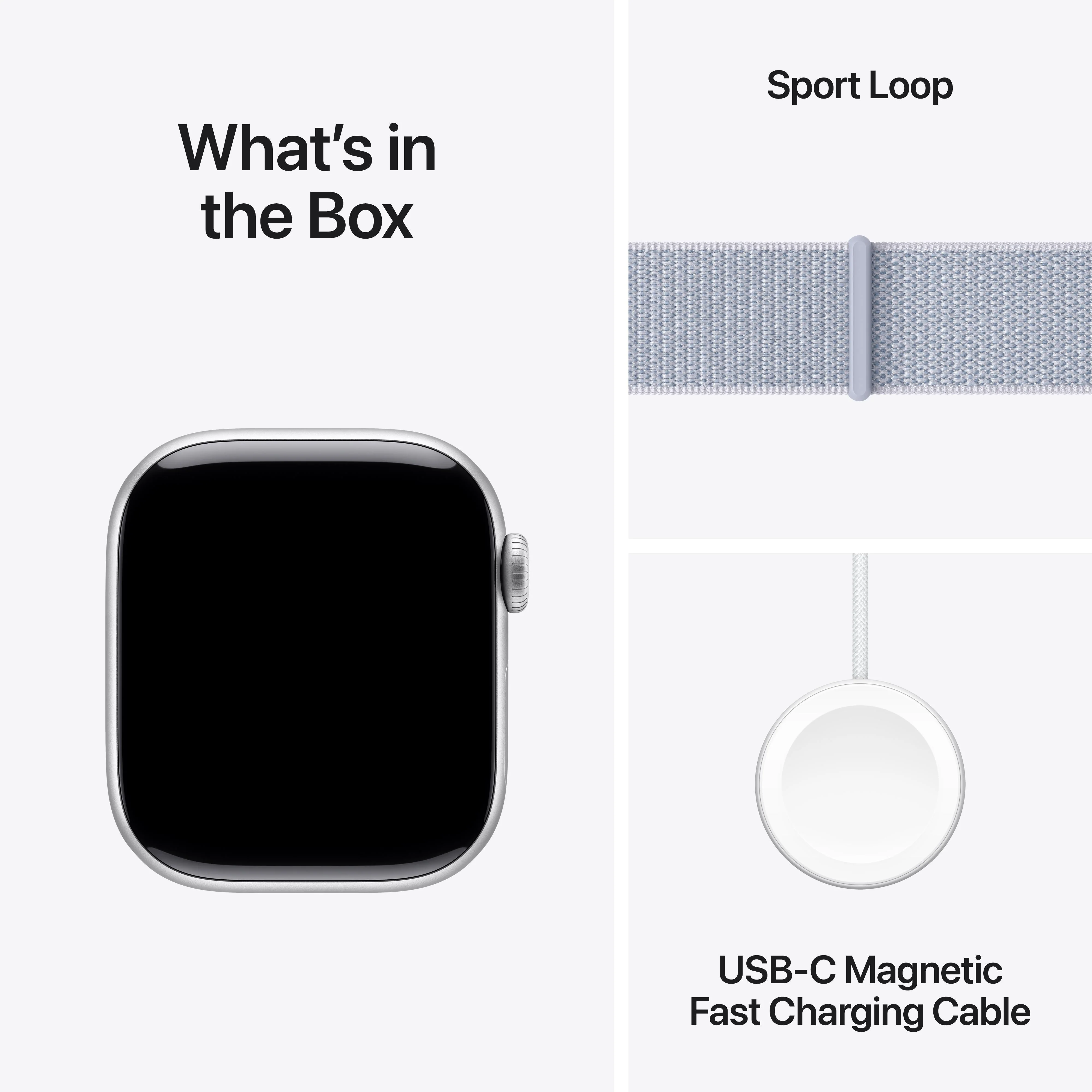 Apple Watch Series 10 GPS + Cellular 42mm Silver Aluminium Case with Blue Cloud Sport Loop - Image 9