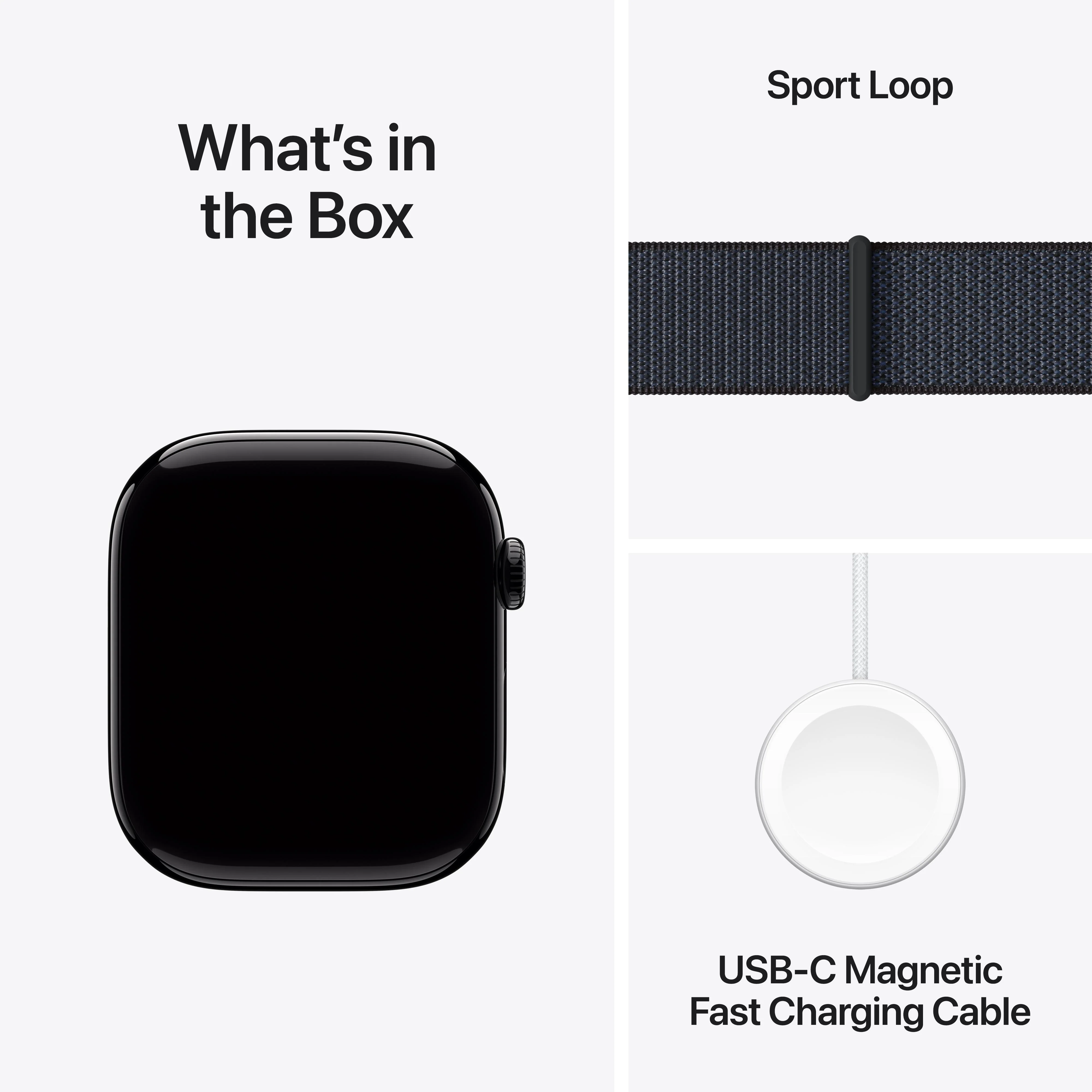 Apple Watch Series 10 GPS + Cellular 46mm Jet Black Aluminium Case with Ink Sport Loop - Image 9