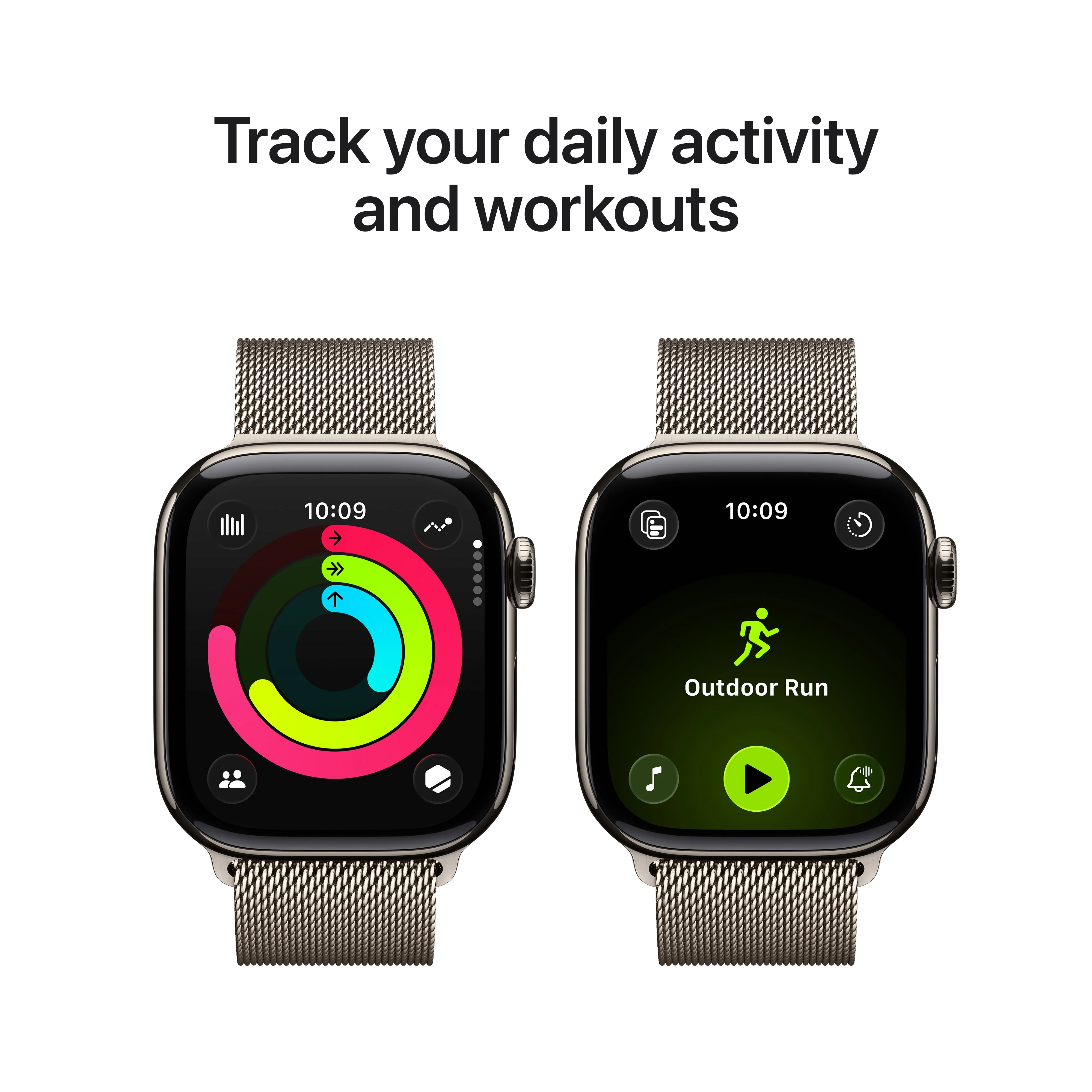 Apple Watch Series 11 GPS + Cellular 42mm Natural Titanium Case with Natural Milanese Loop - Image 4