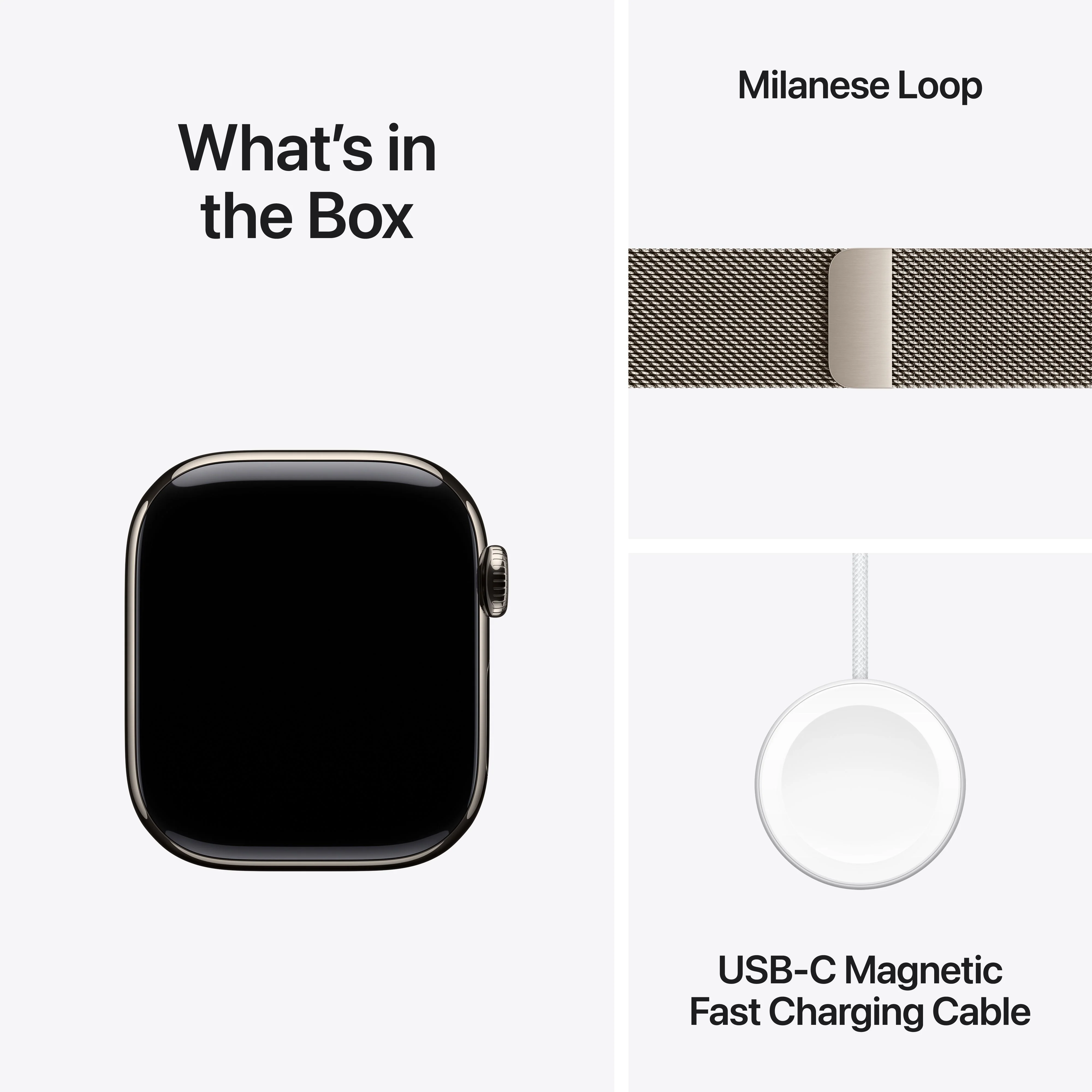 Apple Watch Series 11 GPS + Cellular 42mm Natural Titanium Case with Natural Milanese Loop - Image 9