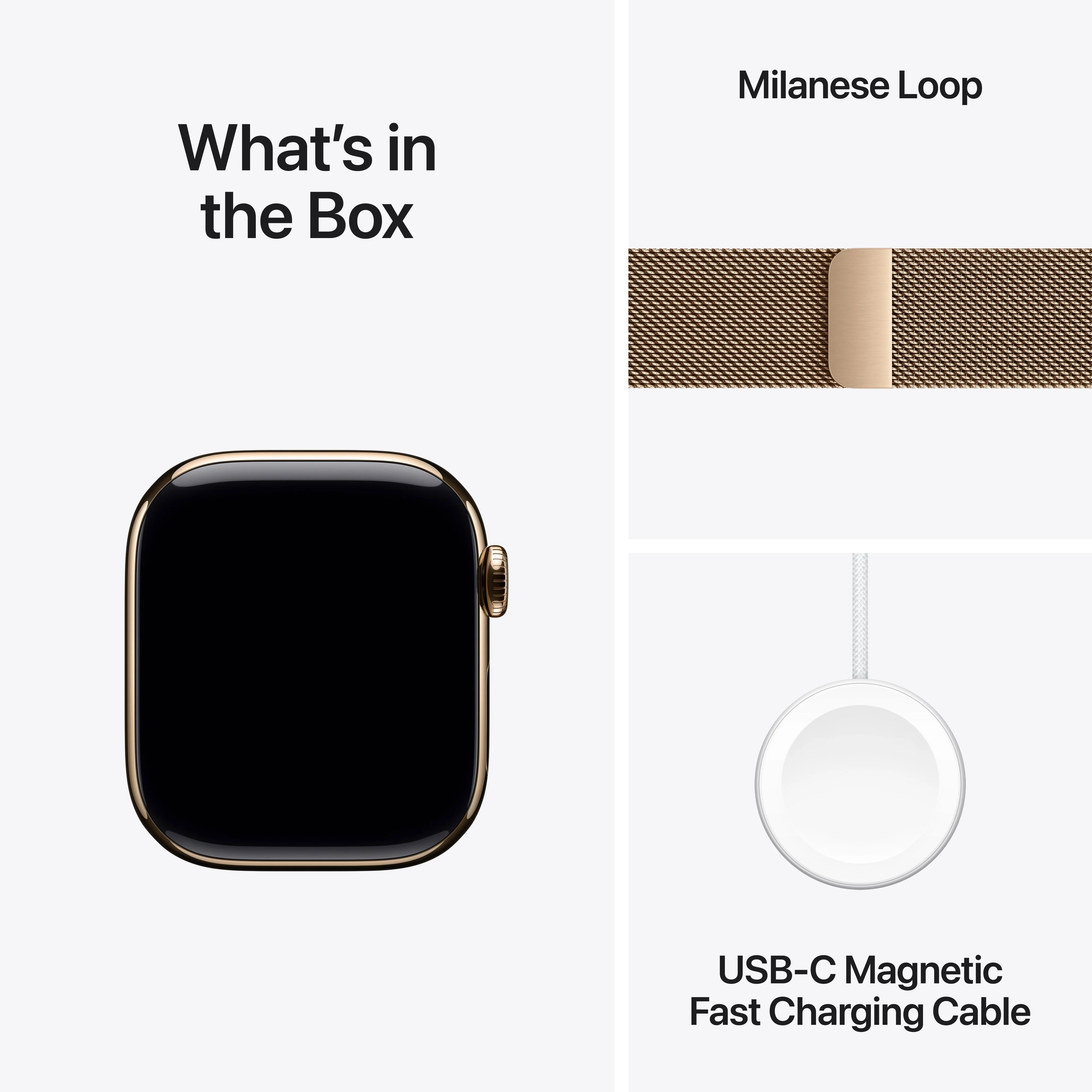Apple Watch Series 11 GPS + Cellular 42mm Gold Titanium Case with Gold Milanese Loop - Image 9