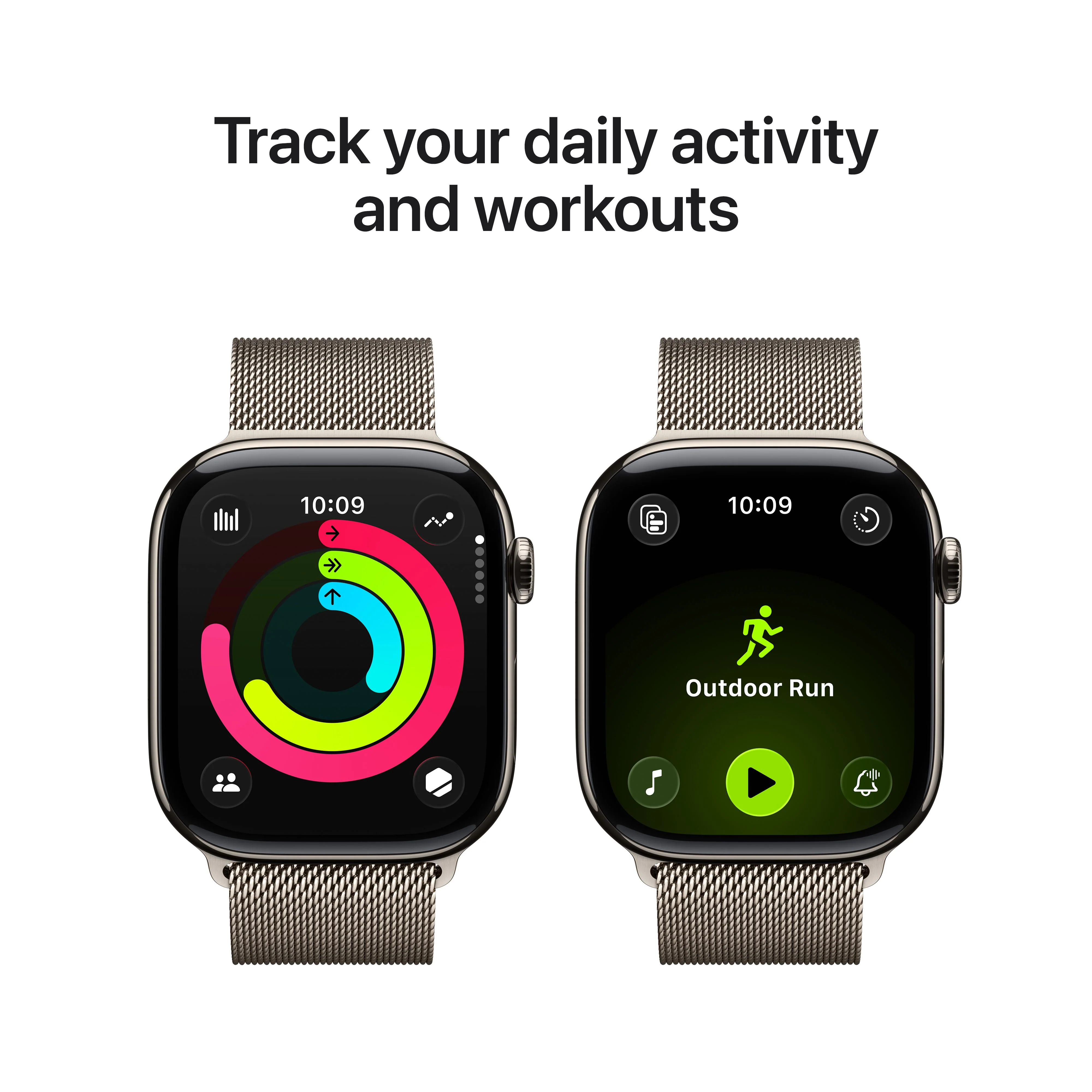 Apple Watch Series 11 GPS + Cellular 46mm Natural Titanium Case with Natural Milanese Loop - M/L - Image 4