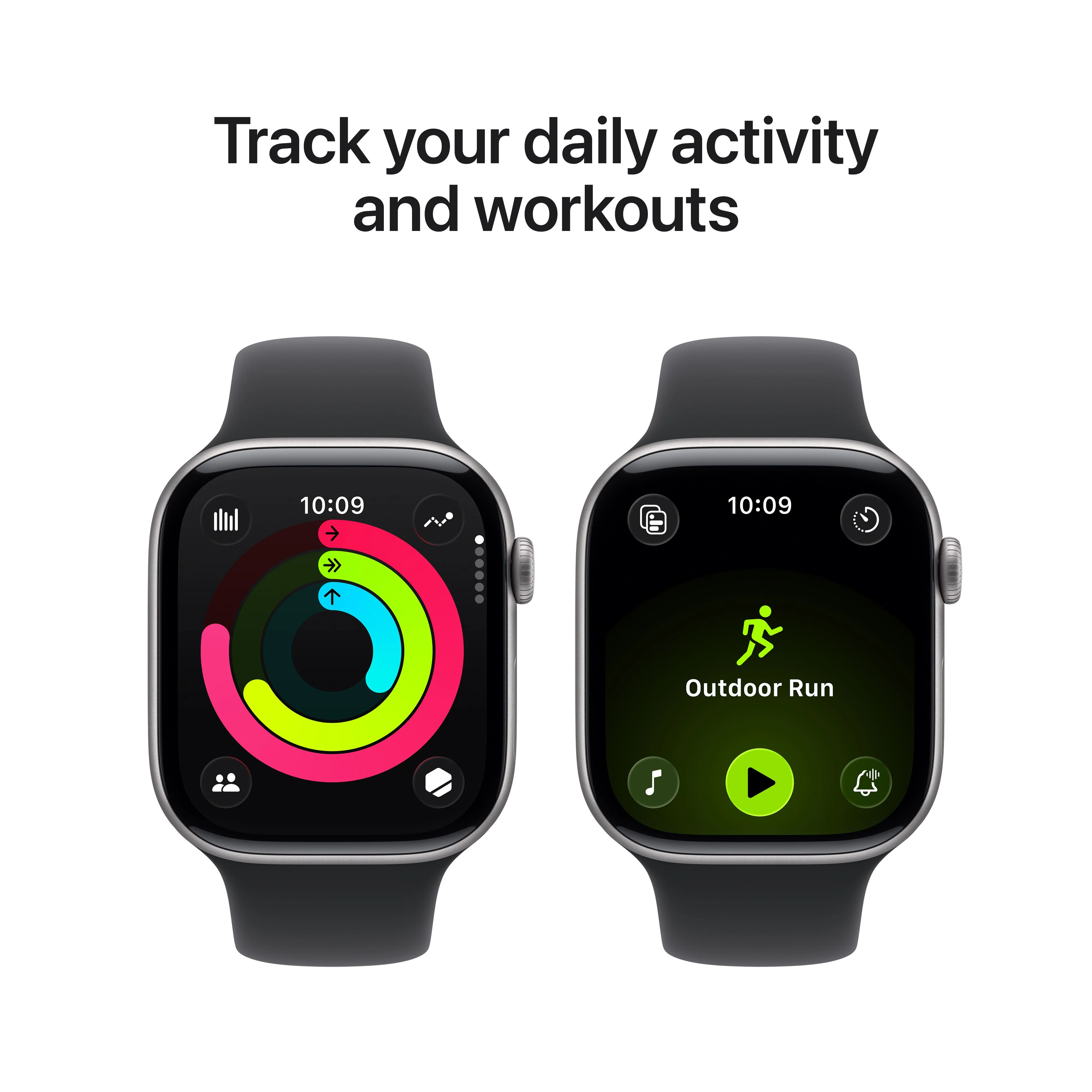 Apple Watch Series 11 GPS 46mm Space Grey Aluminium Case with Black Sport Band - M/L - Image 4