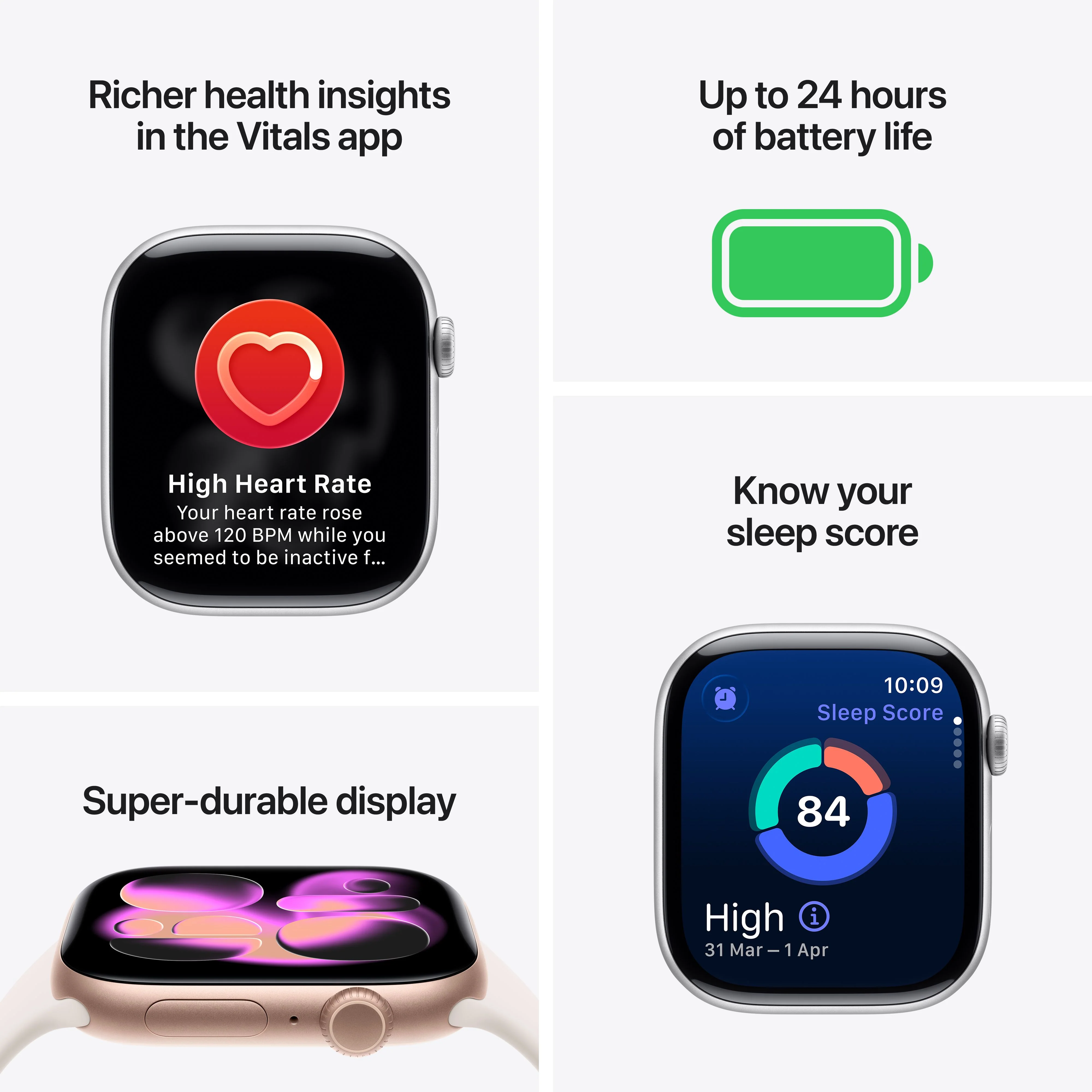 Apple Watch Series 11 GPS 46mm Rose Gold Aluminium Case with Light Blush Sport Band - M/L - Image 3