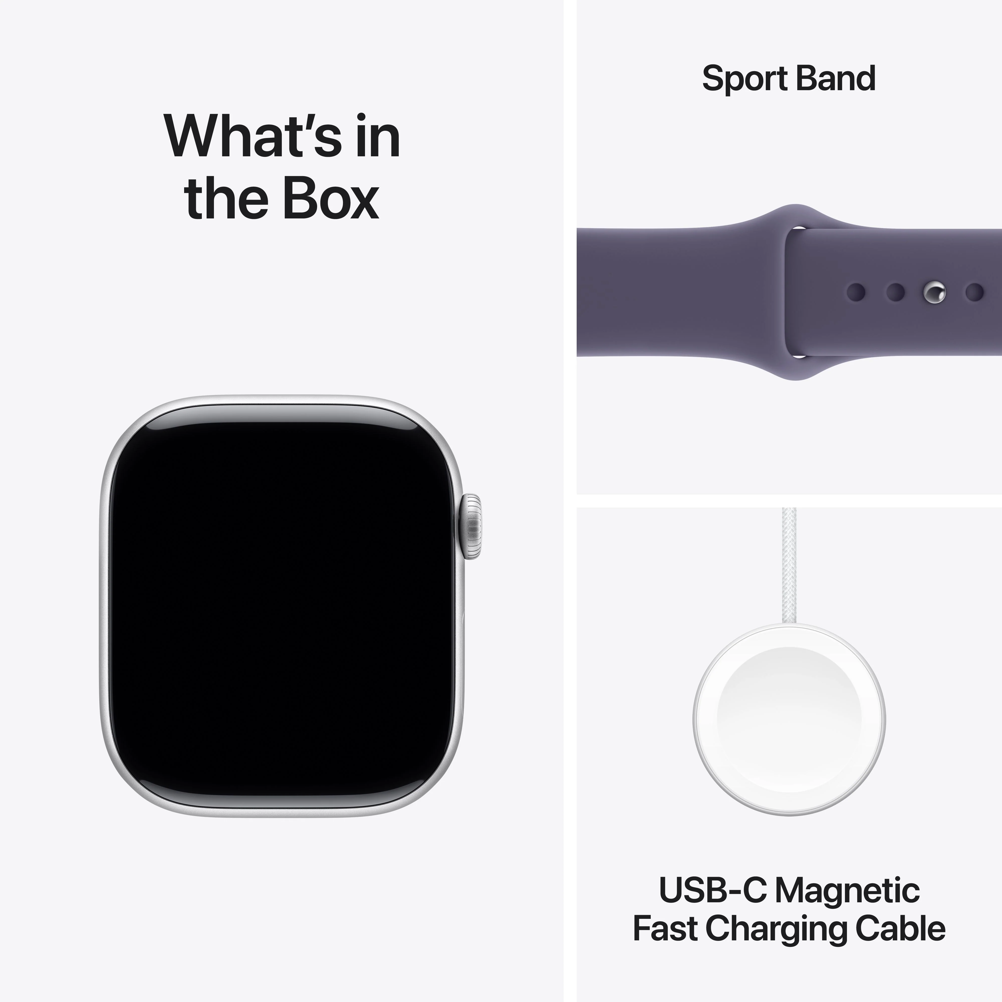 Apple Watch Series 11 GPS 46mm Silver Aluminium Case with Purple Fog Sport Band - M/L - Image 9