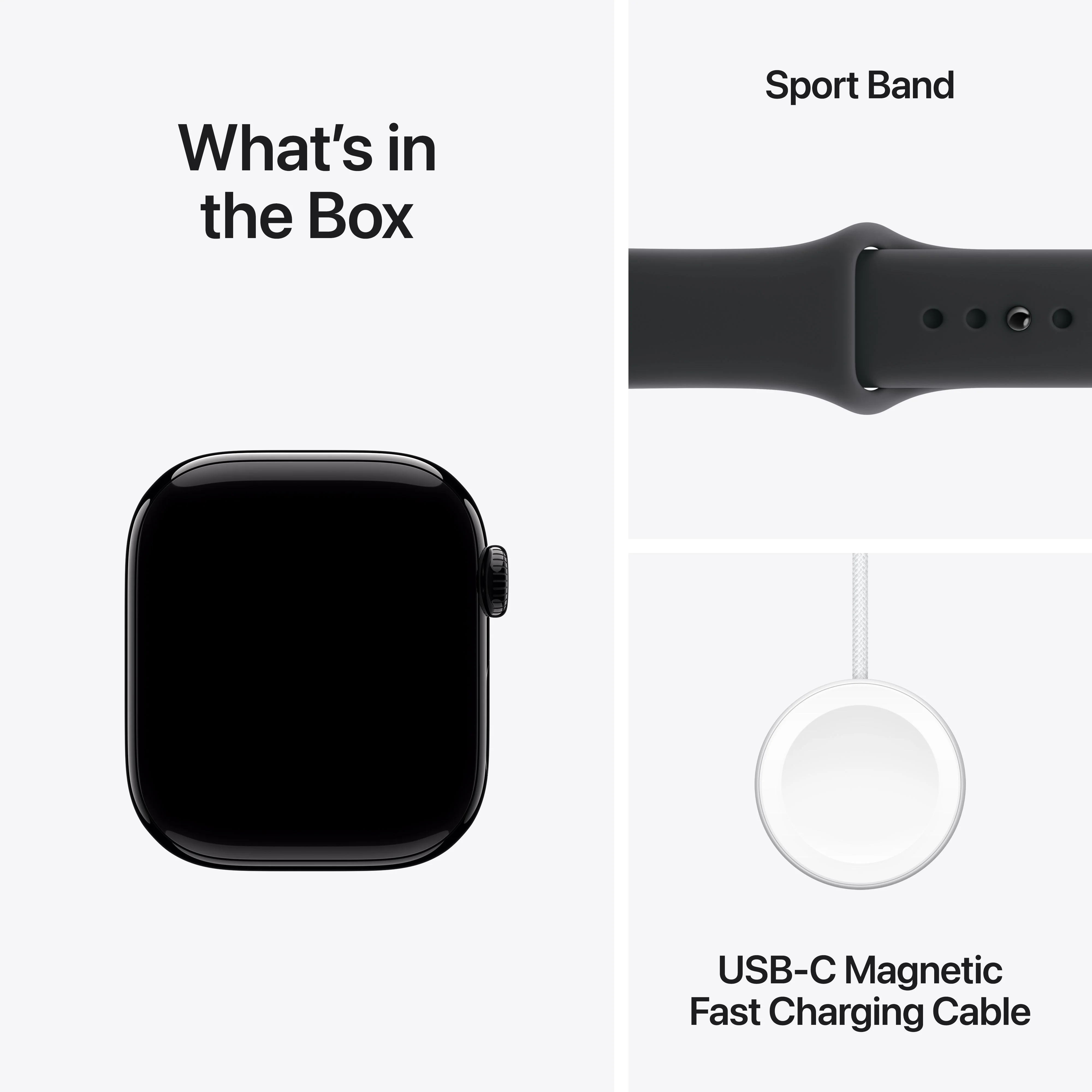 Apple Watch Series 11 GPS + Cellular 42mm Jet Black Aluminium Case with Black Sport Band - M/L - Image 9