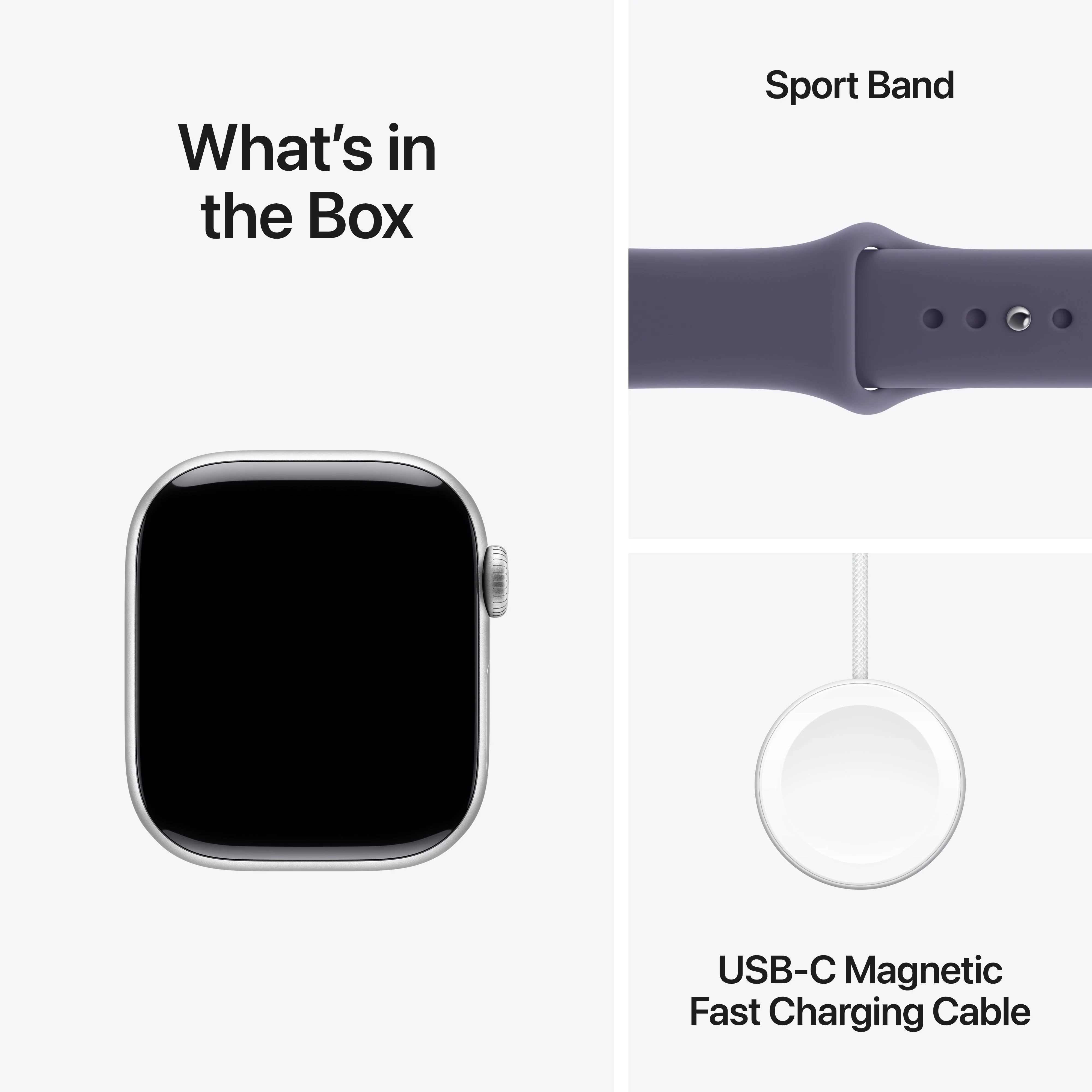 Apple Watch Series 11 GPS + Cellular 42mm Silver Aluminium Case with Purple Fog Sport Band - S/M - Image 9
