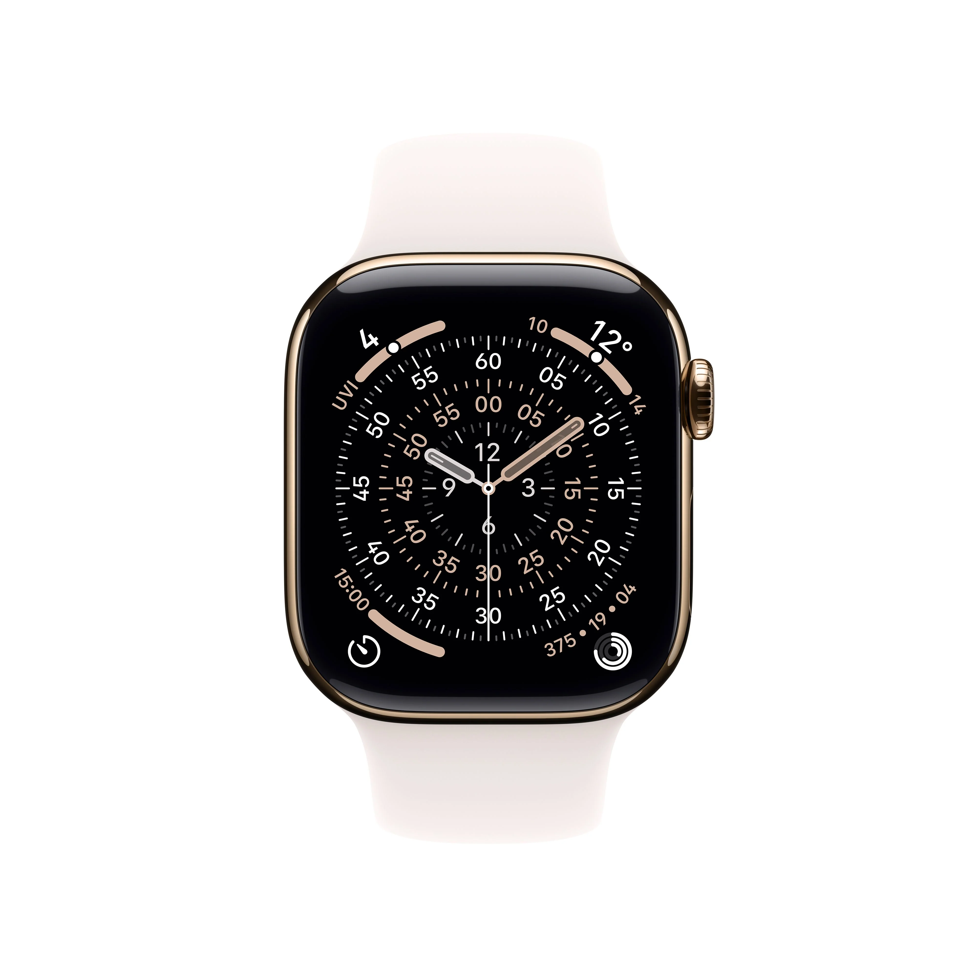 Apple Watch Series 11 GPS + Cellular 42mm Gold Titanium Case with Light Blush Sport Band - S/M - Image 2
