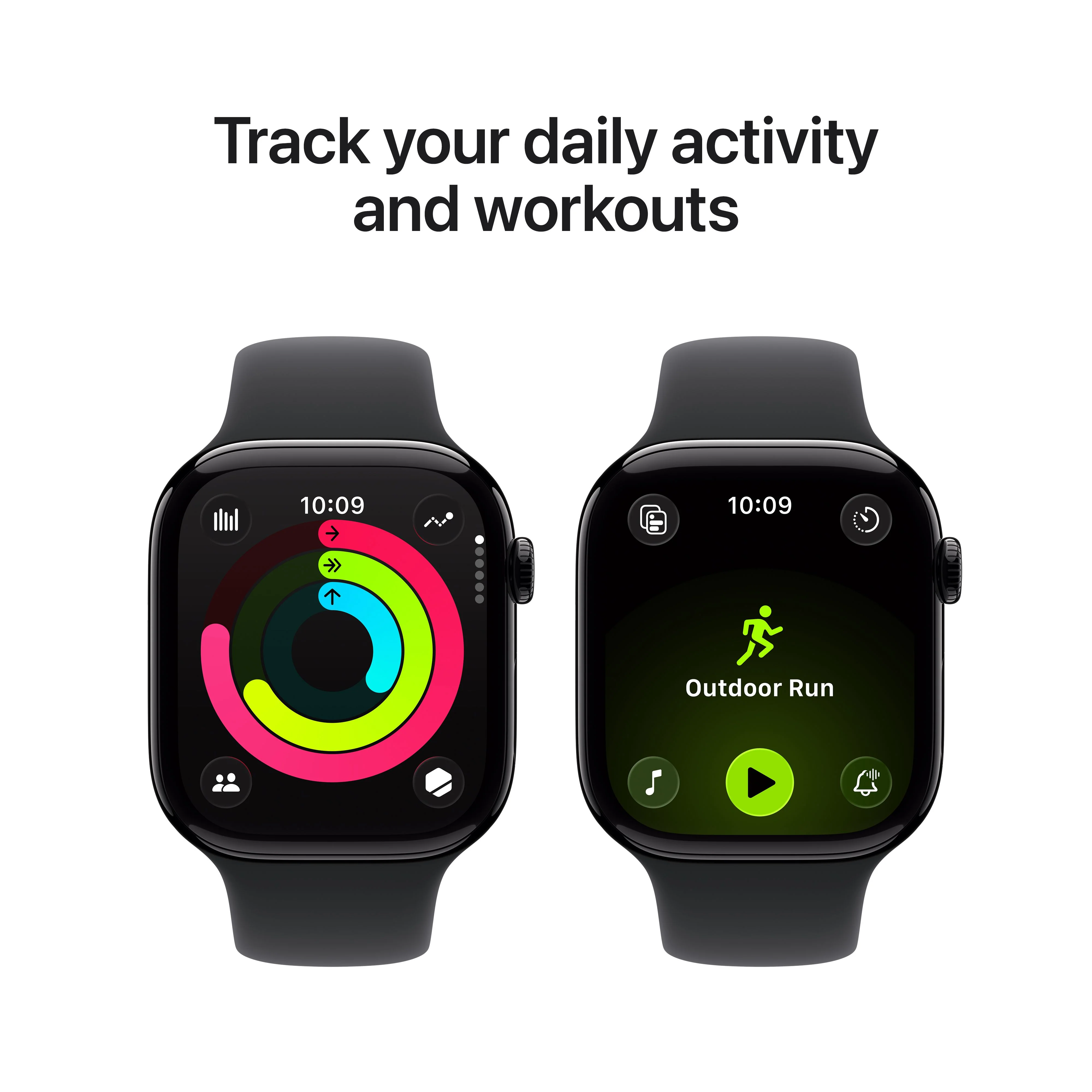 Apple Watch Series 11 GPS + Cellular 46mm Jet Black Aluminium Case with Black Sport Band - M/L - Image 4