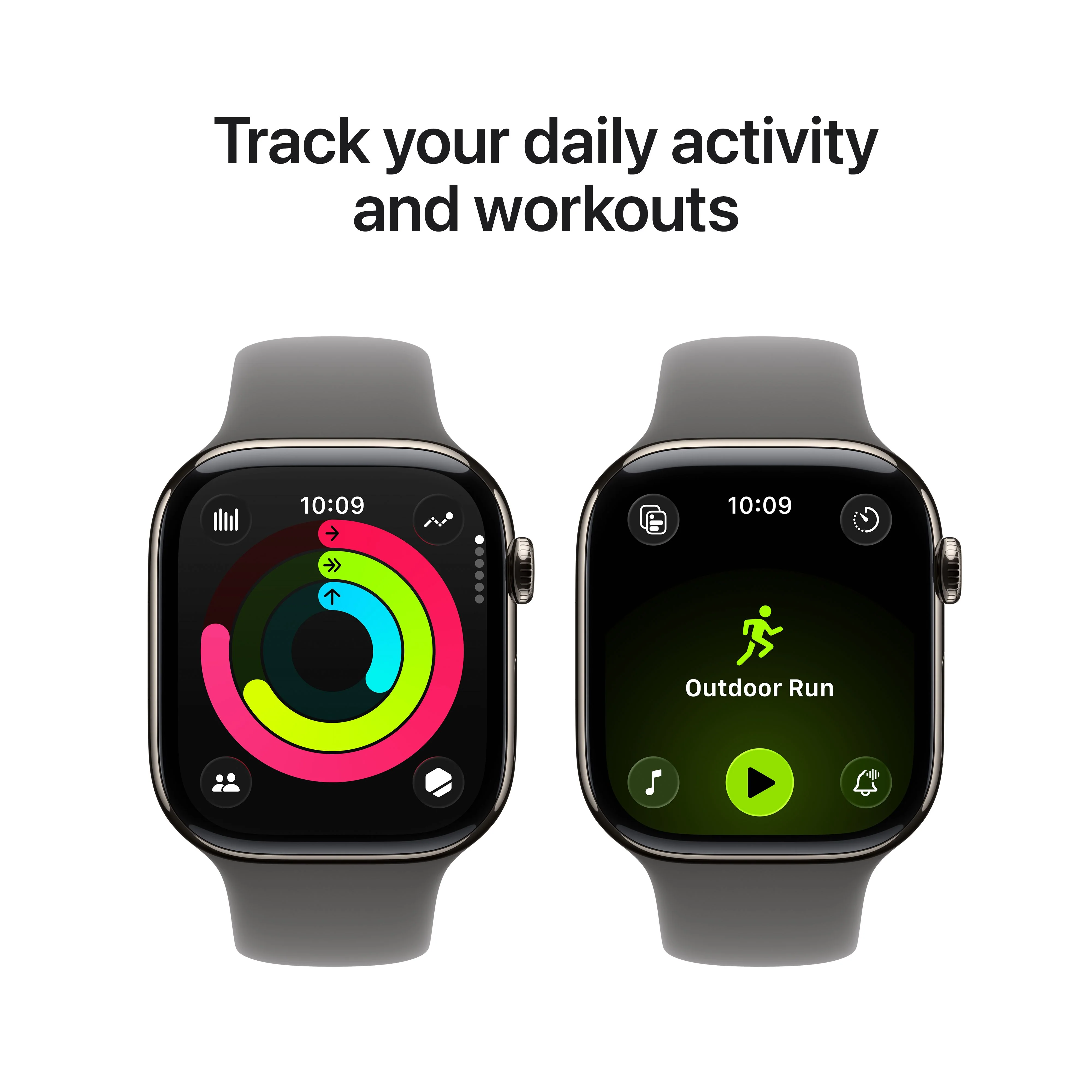 Apple Watch Series 11 GPS + Cellular 46mm Natural Titanium Case with Stone Grey Sport Band - M/L - Image 4