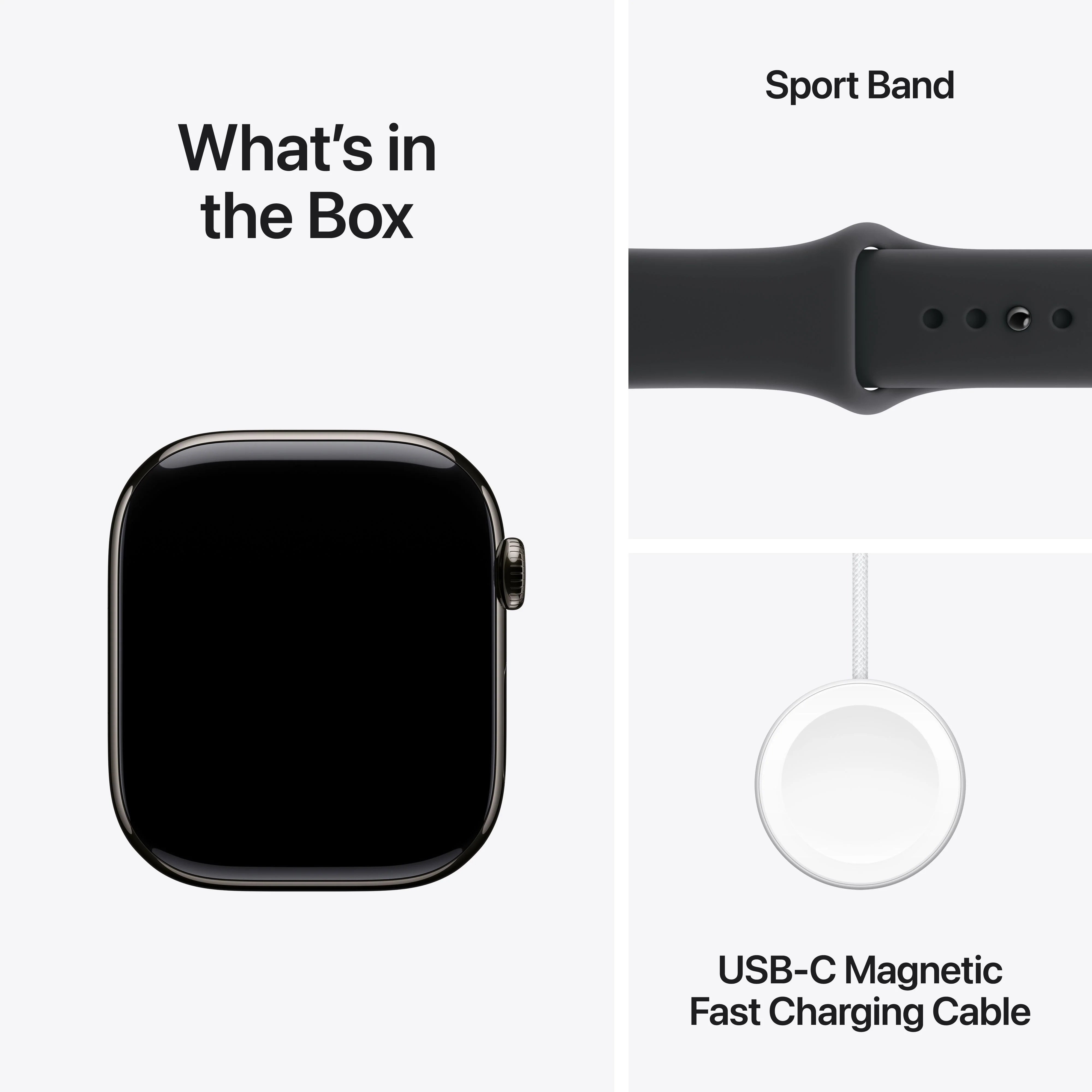Apple Watch Series 11 GPS + Cellular 46mm Slate Titanium Case with Black Sport Band - M/L - Image 9