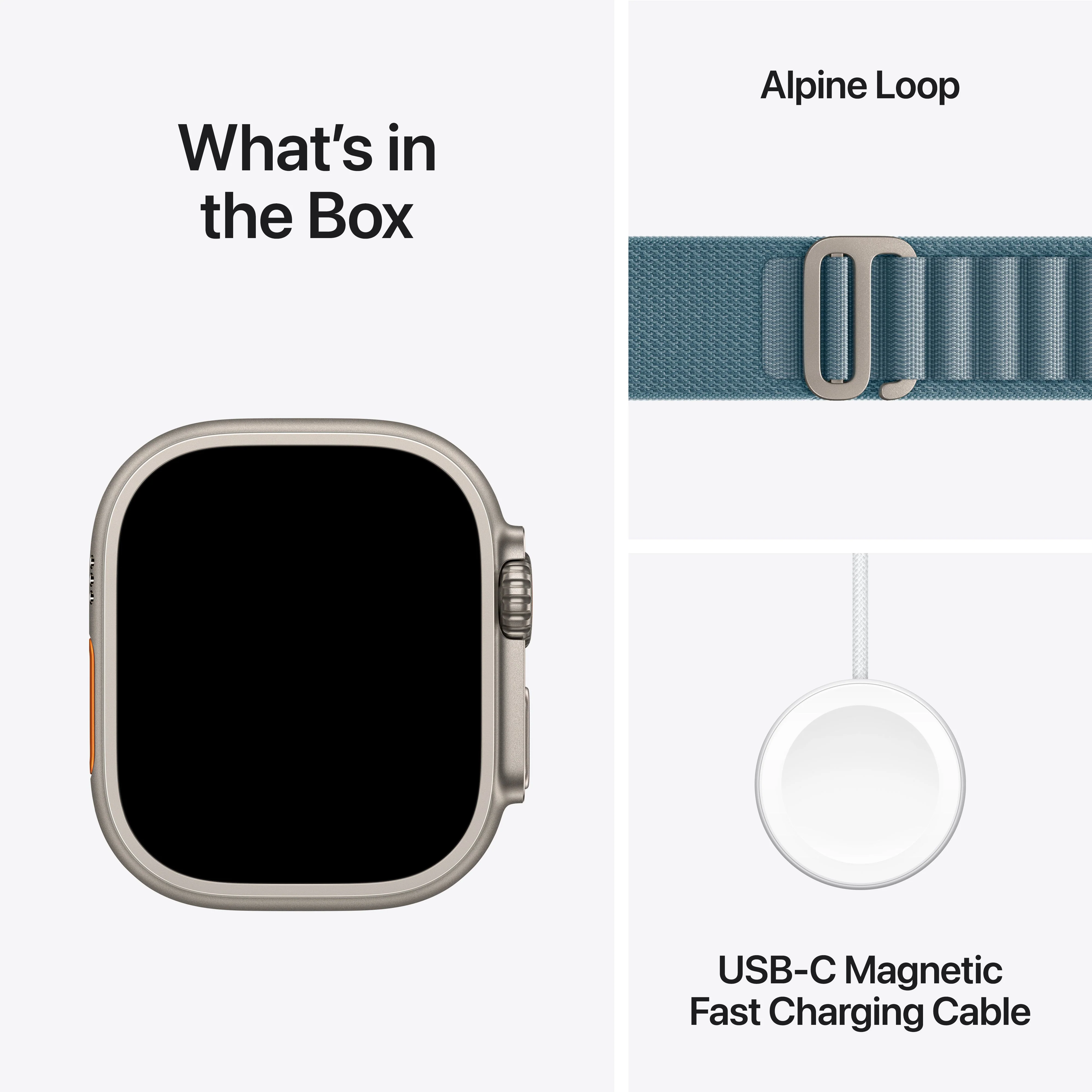 Apple Watch Ultra 3 GPS + Cellular 49mm Natural Titanium Case with Light Blue Alpine Loop - Medium - Image 8