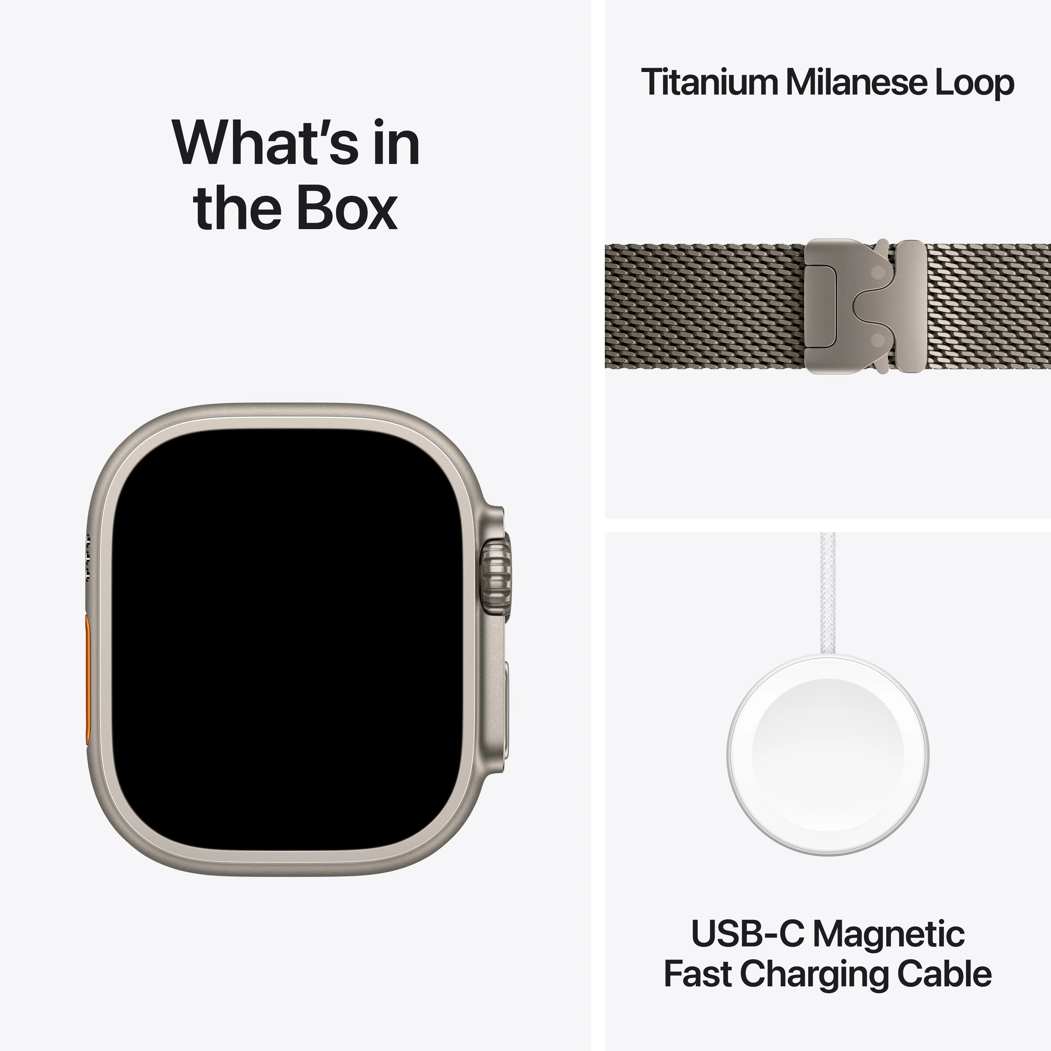 Apple Watch Ultra 3 GPS + Cellular 49mm Natural Titanium Case with Natural Titanium Milanese Loop - Small - Image 9