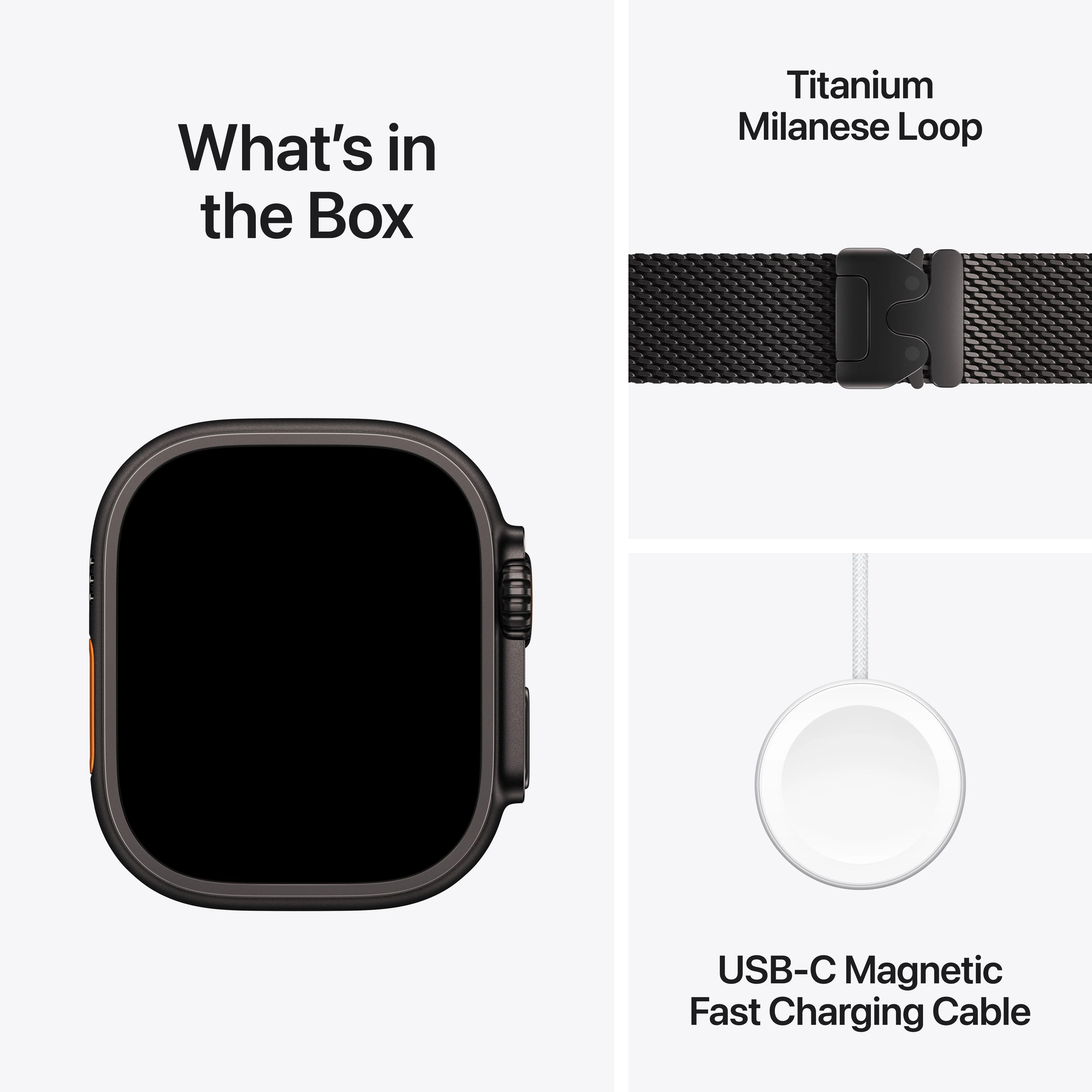 Apple Watch Ultra 3 GPS + Cellular 49mm Black Titanium Case with Black Titanium Milanese Loop - Small - Image 8