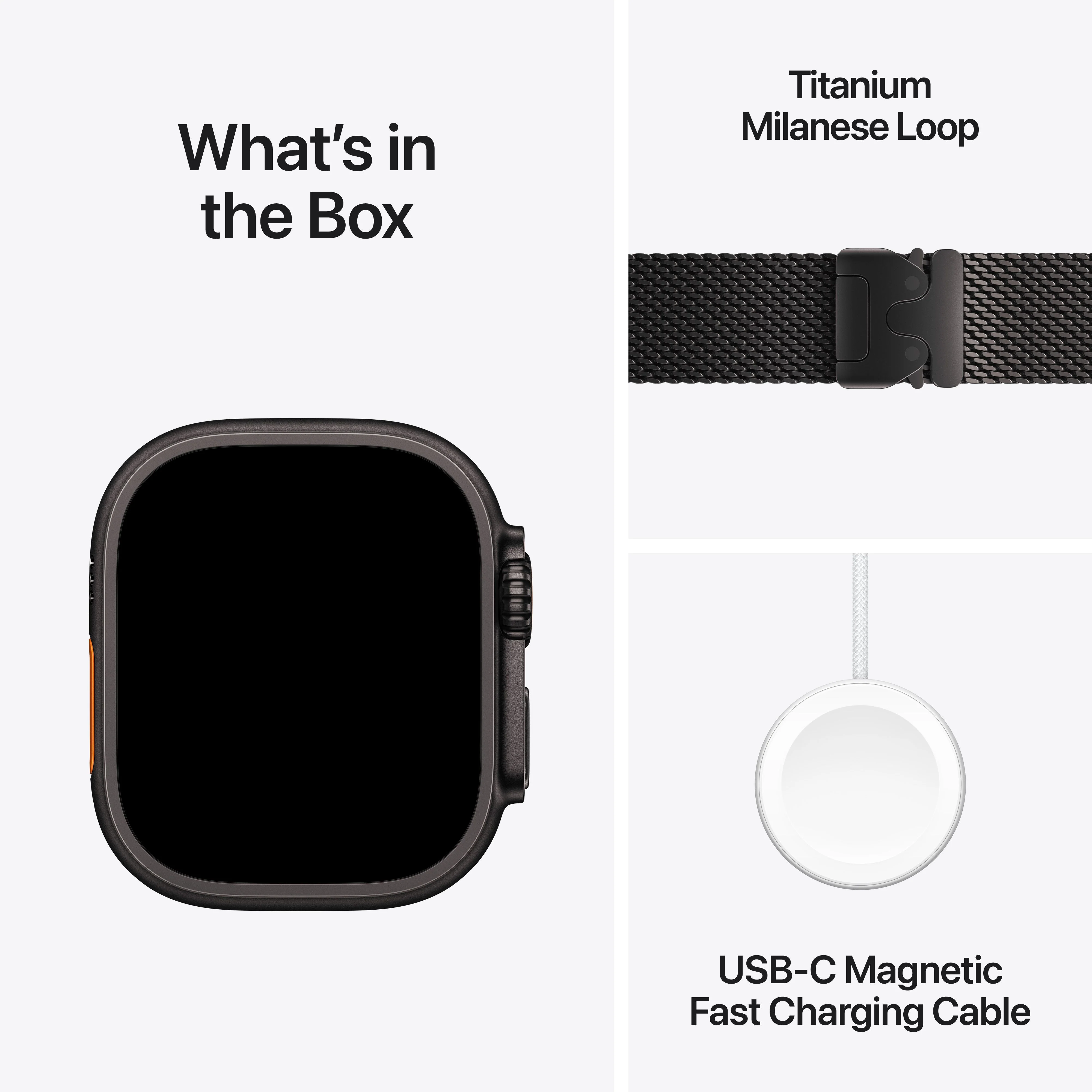 Apple Watch Ultra 3 GPS + Cellular 49mm Black Titanium Case with Black Titanium Milanese Loop - Medium - Image 9