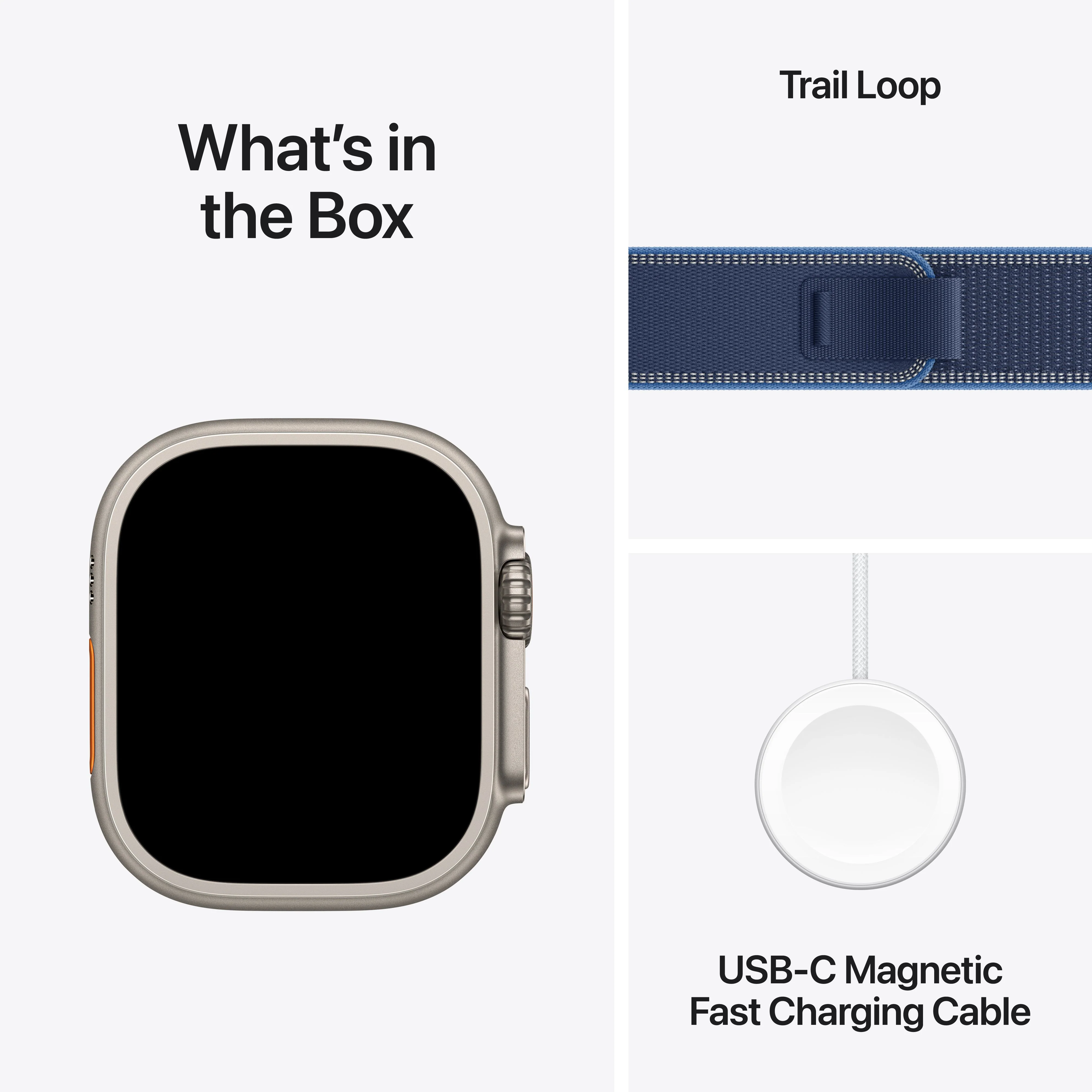 Apple Watch Ultra 3 GPS + Cellular 49mm Natural Titanium Case with Blue/Bright Blue Trail Loop - M/L - Image 8