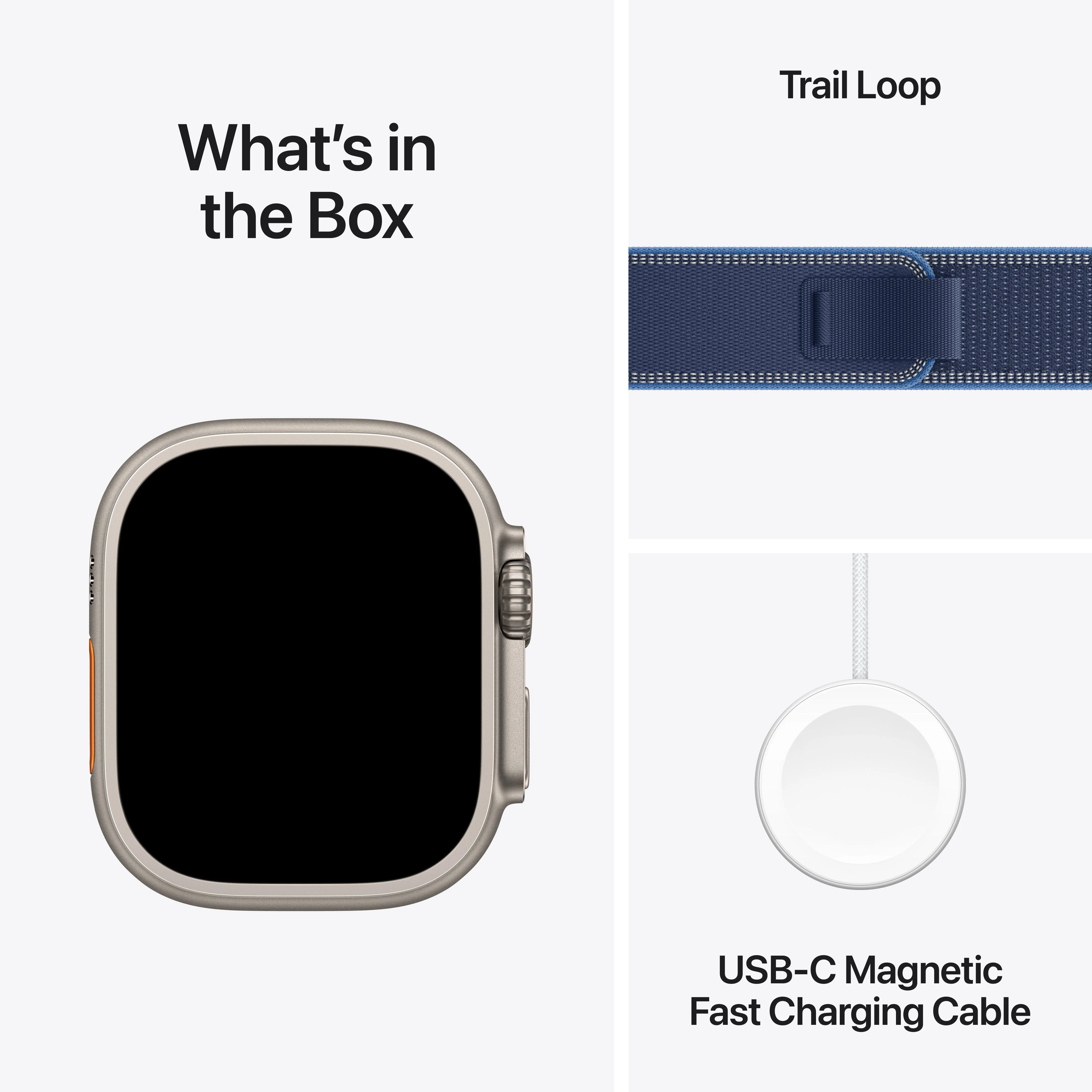 Apple Watch Ultra 3 GPS + Cellular 49mm Natural Titanium Case with Blue/Bright Blue Trail Loop - M/L - Image 9