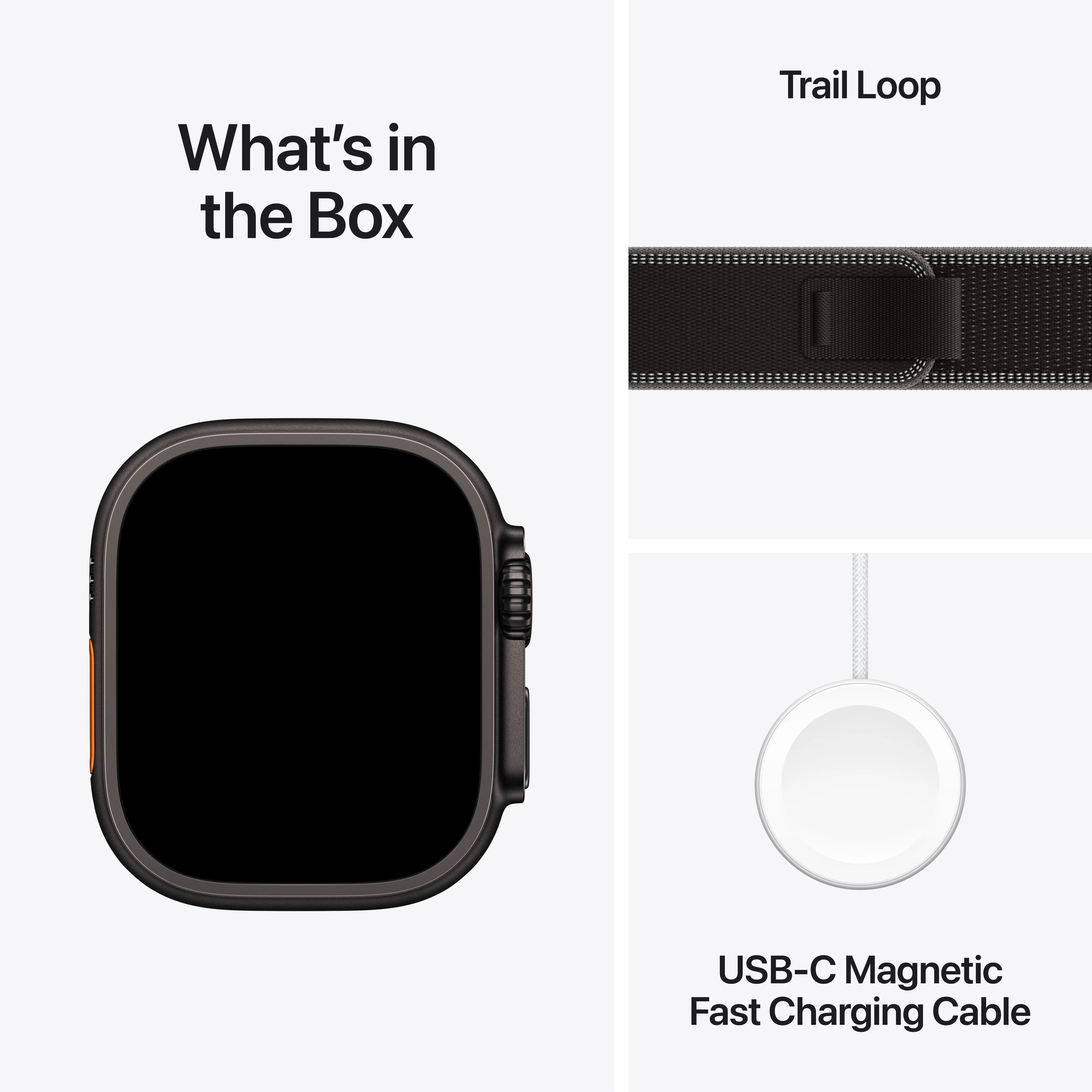 Apple Watch Ultra 3 GPS + Cellular 49mm Black Titanium Case with Black/Charcoal Trail Loop - M/L - Image 8