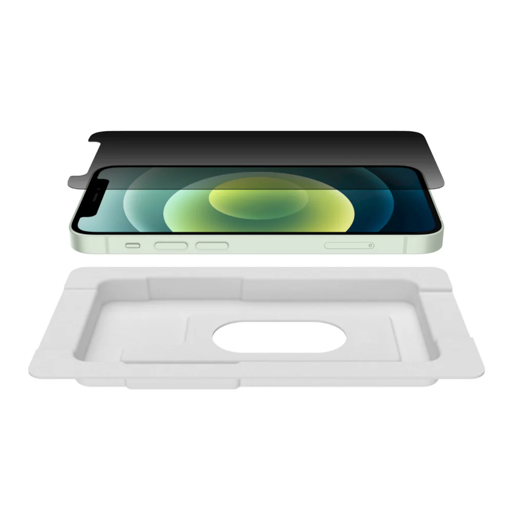 Belkin SCREENforCE Tempered Glass Privacy Anti-Microbial Screen Protector for iPhone 12 mini - Image 3