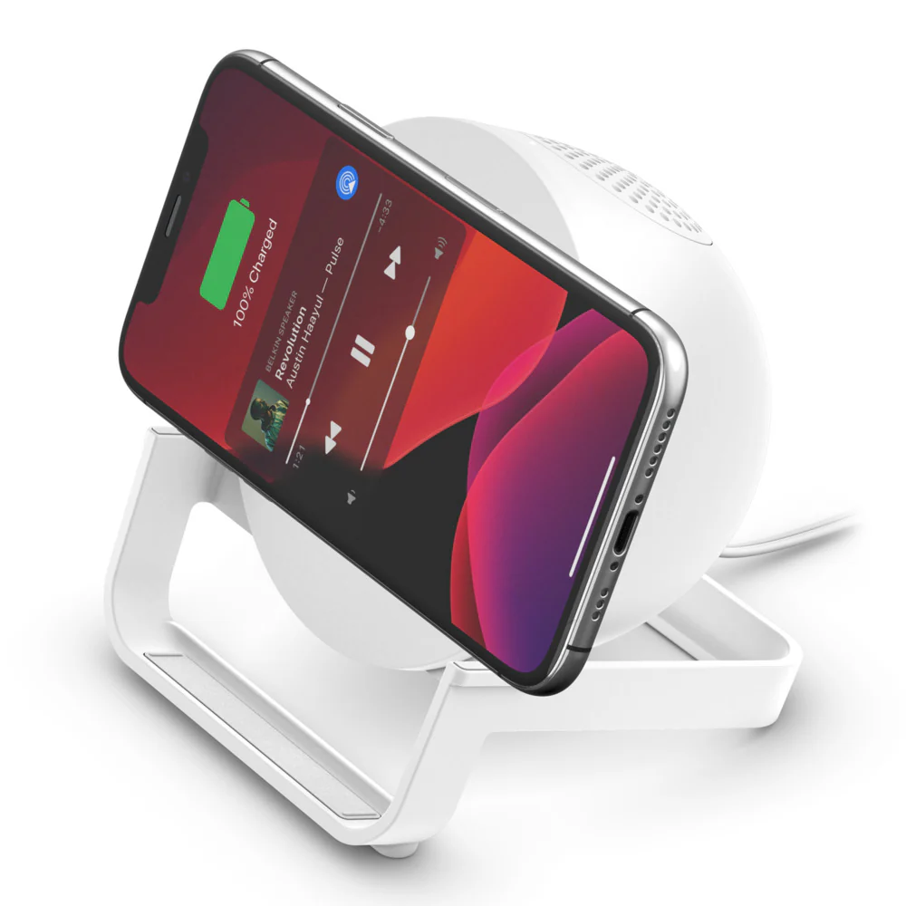 Belkin Wireless charger + Bluetooth speaker -White - Image 3