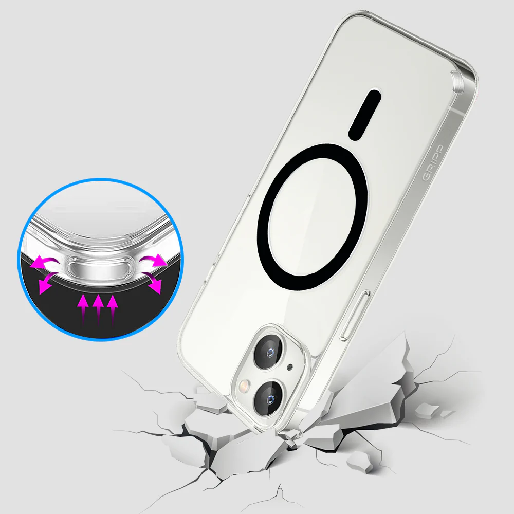 Gripp Clear MagSafe Case for Apple iPhone 14 Plus (6.7) with Black Ring - Clear - Image 4