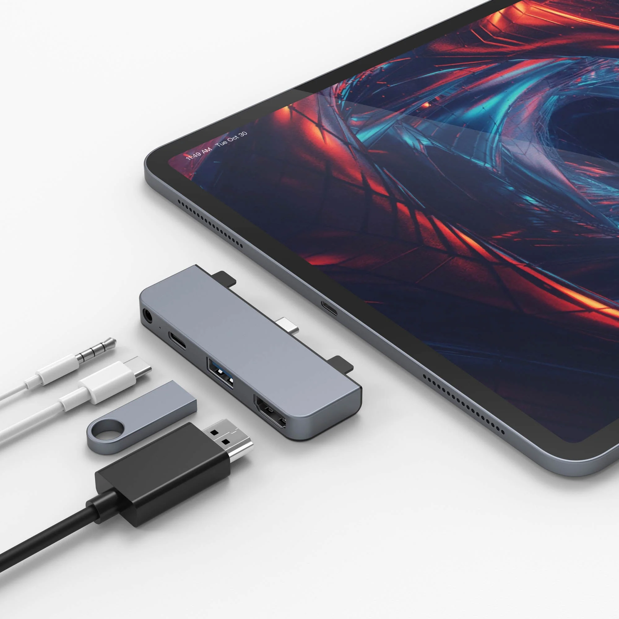 HyperDrive 4-in-1 Ipad Pro USB C hub_Space Grey - Image 2