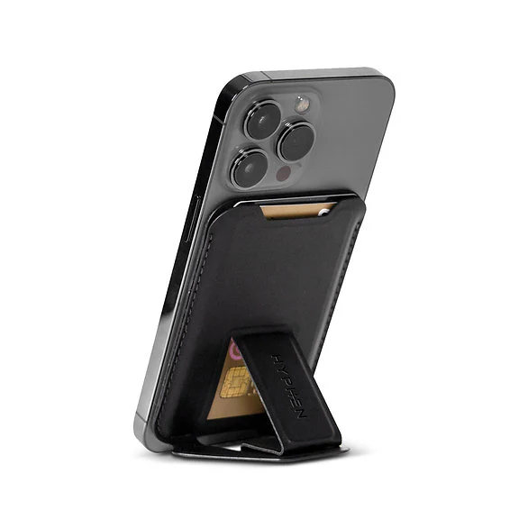 HYPHEN MagSafe Wallet - Card Holder with Stand - Black - Image 3
