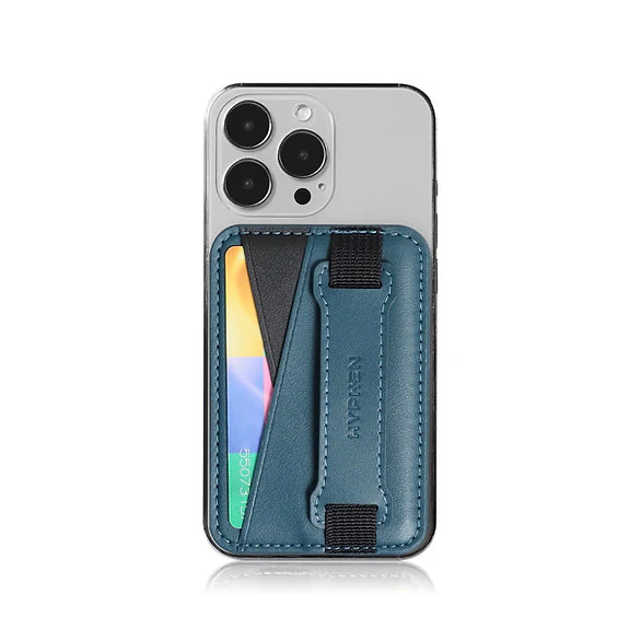 HYPHEN MagSafe Wallet - Dual Pocket with Grip - Blue - Image 4