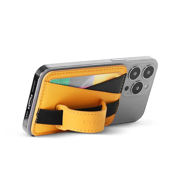 HYPHEN MagSafe Wallet - Dual Pocket with Grip - Orange - Image 3