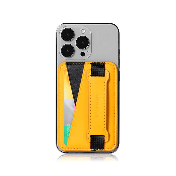 HYPHEN MagSafe Wallet - Dual Pocket with Grip - Orange - Image 4