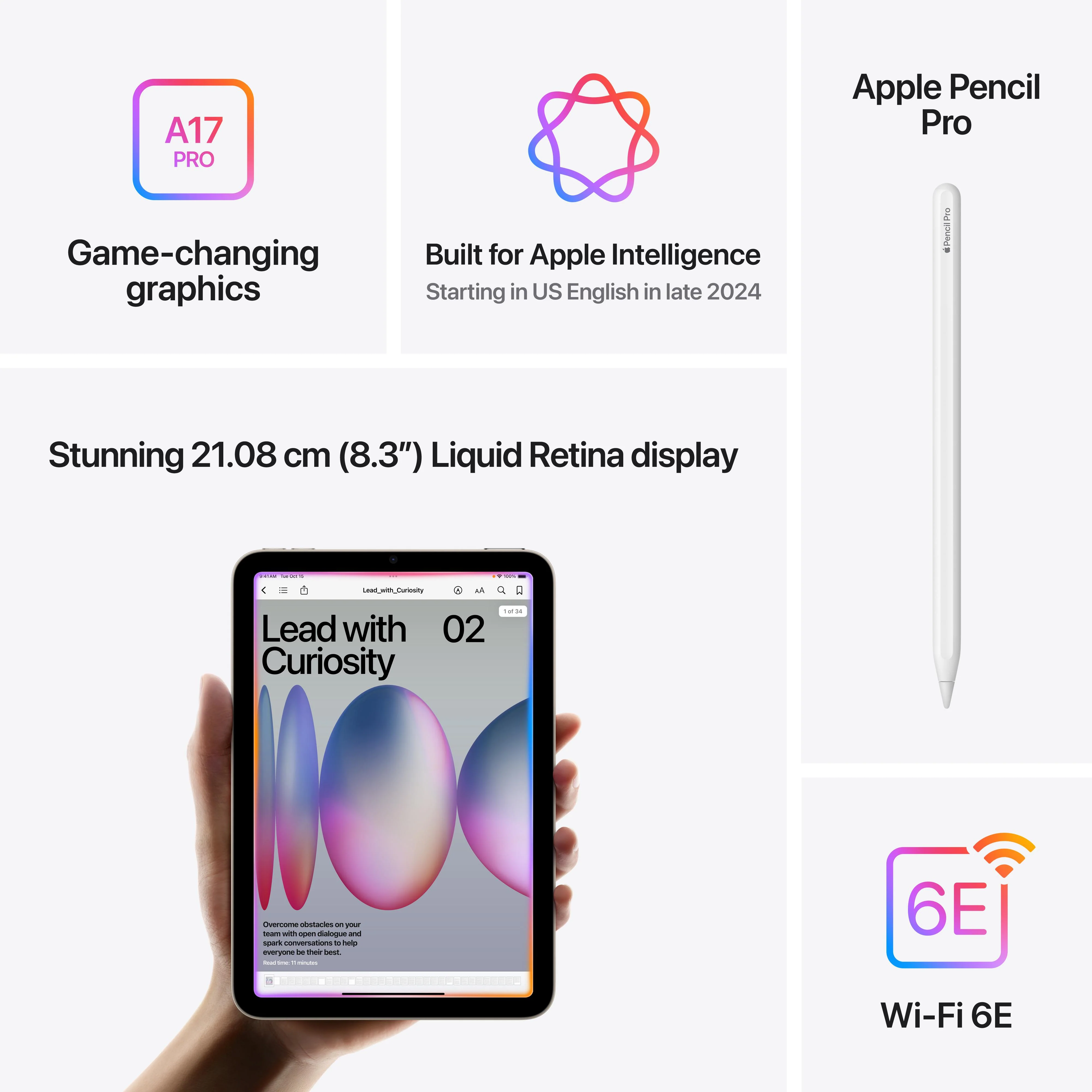iPad mini Wi-Fi 128GB - Purple (A17 Pro) - Image 7