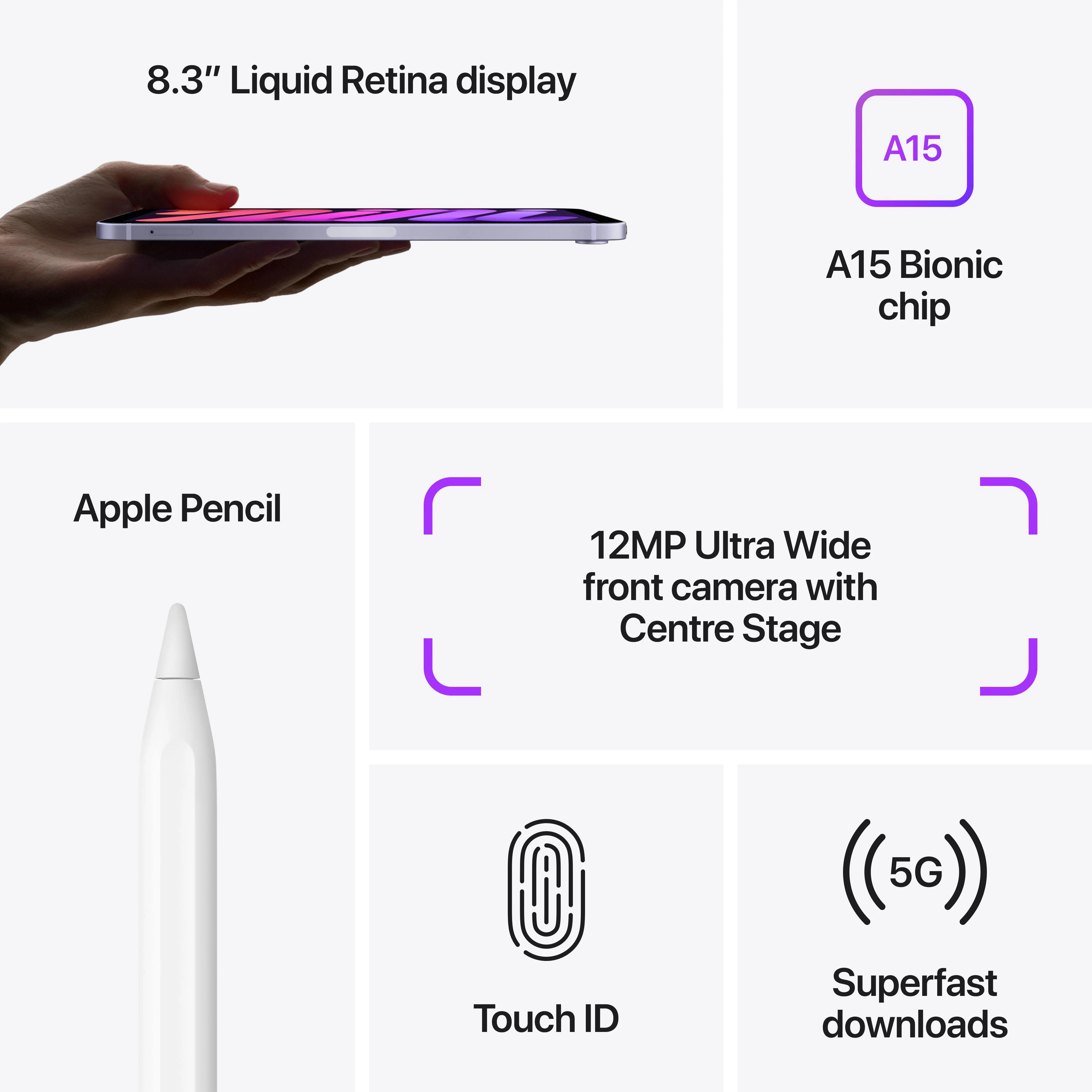 iPad mini Wi-Fi + Cellular 64GB - Purple (6th generation) - Image 7