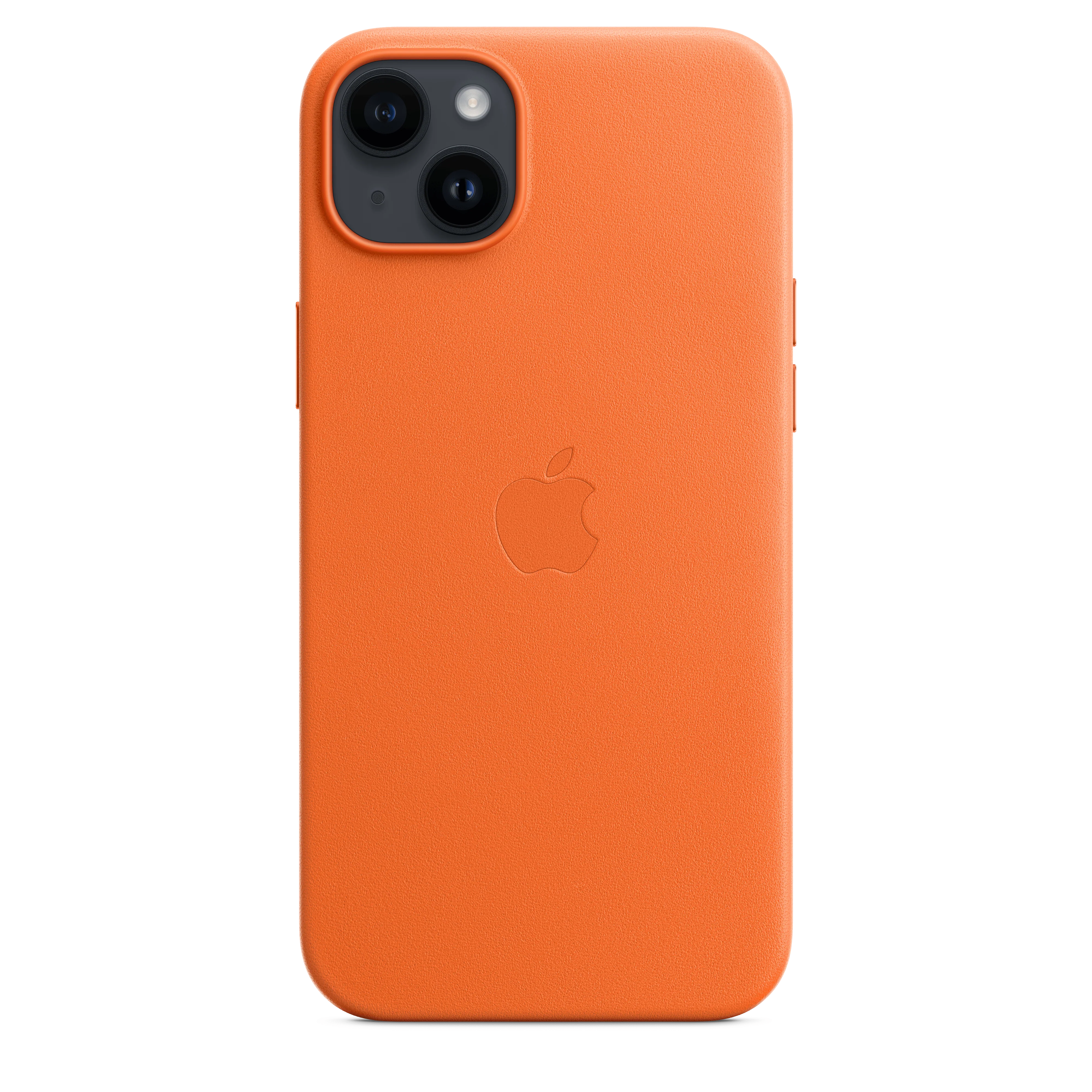 iPhone 14 Plus Leather Case with MagSafe - Orange - Image 2