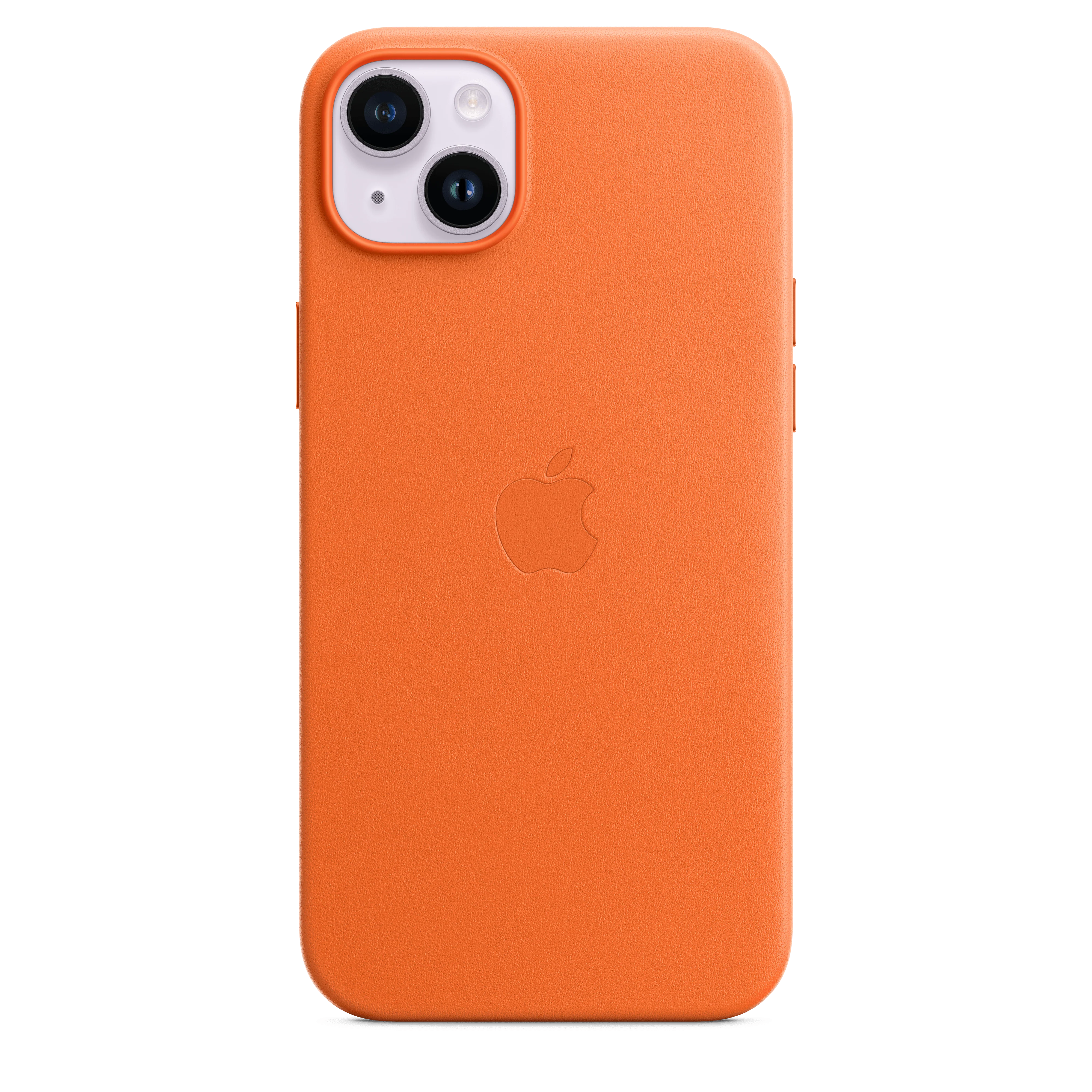 iPhone 14 Plus Leather Case with MagSafe - Orange - Image 3