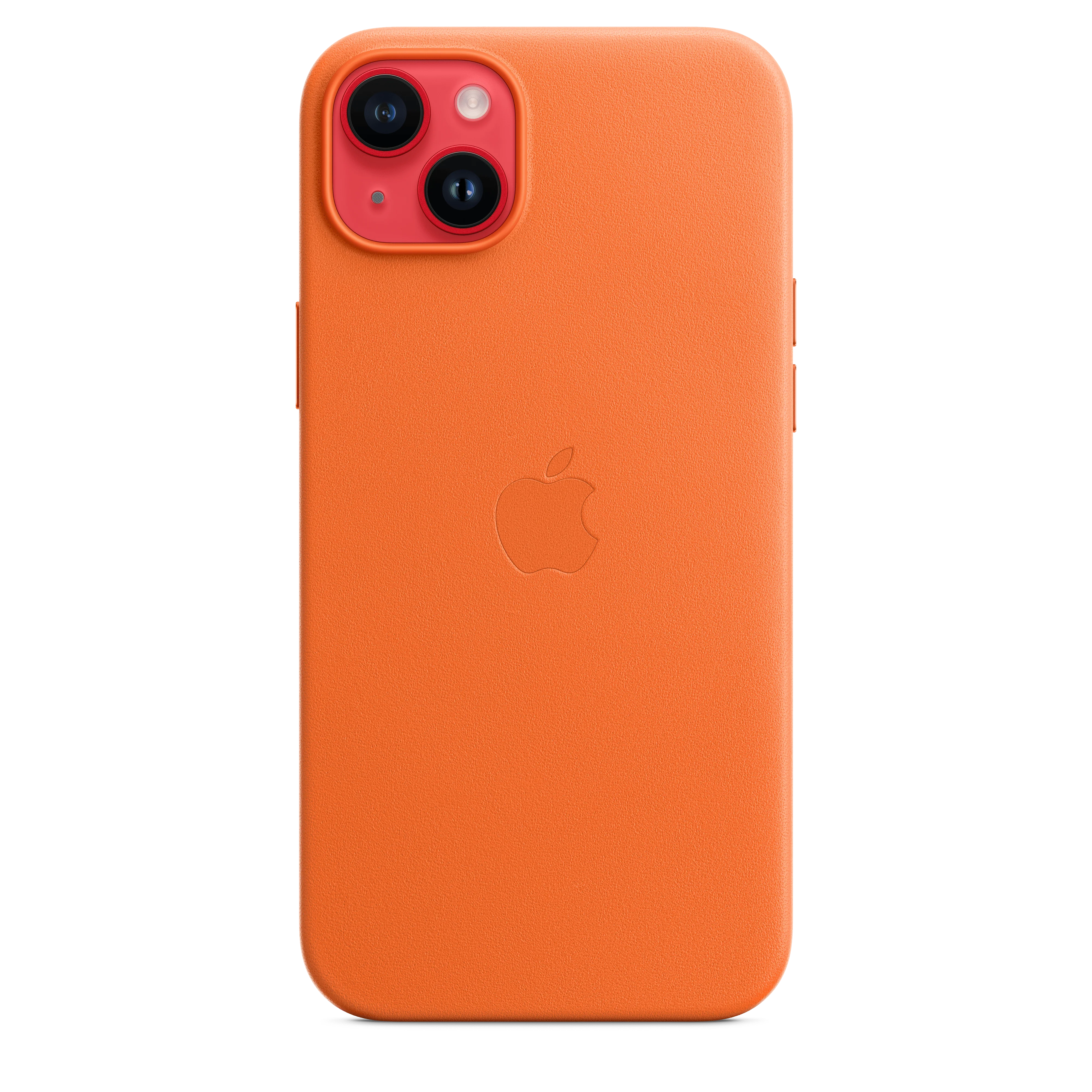 iPhone 14 Plus Leather Case with MagSafe - Orange - Image 4
