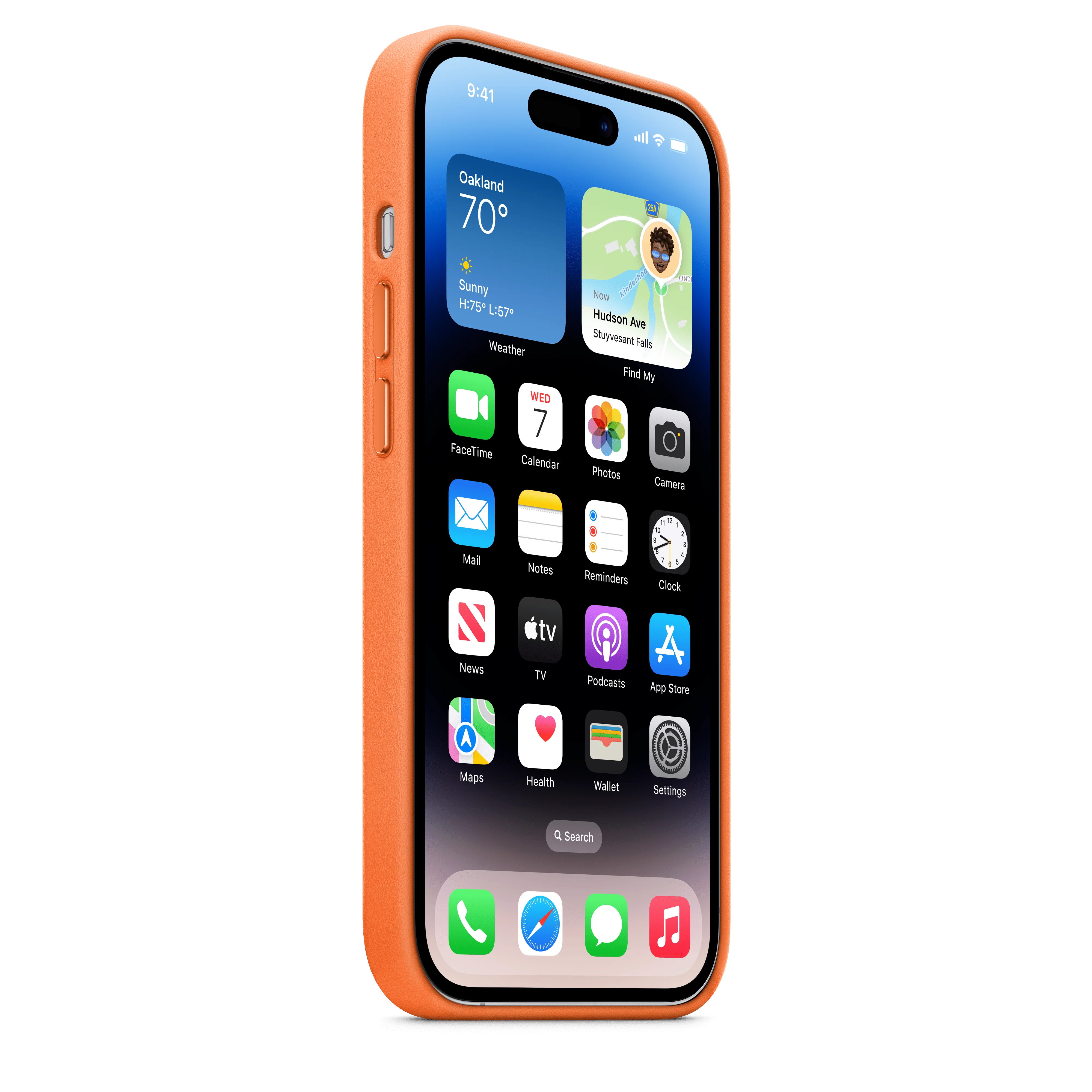 iPhone 14 Pro Leather Case with MagSafe - Orange - Image 6
