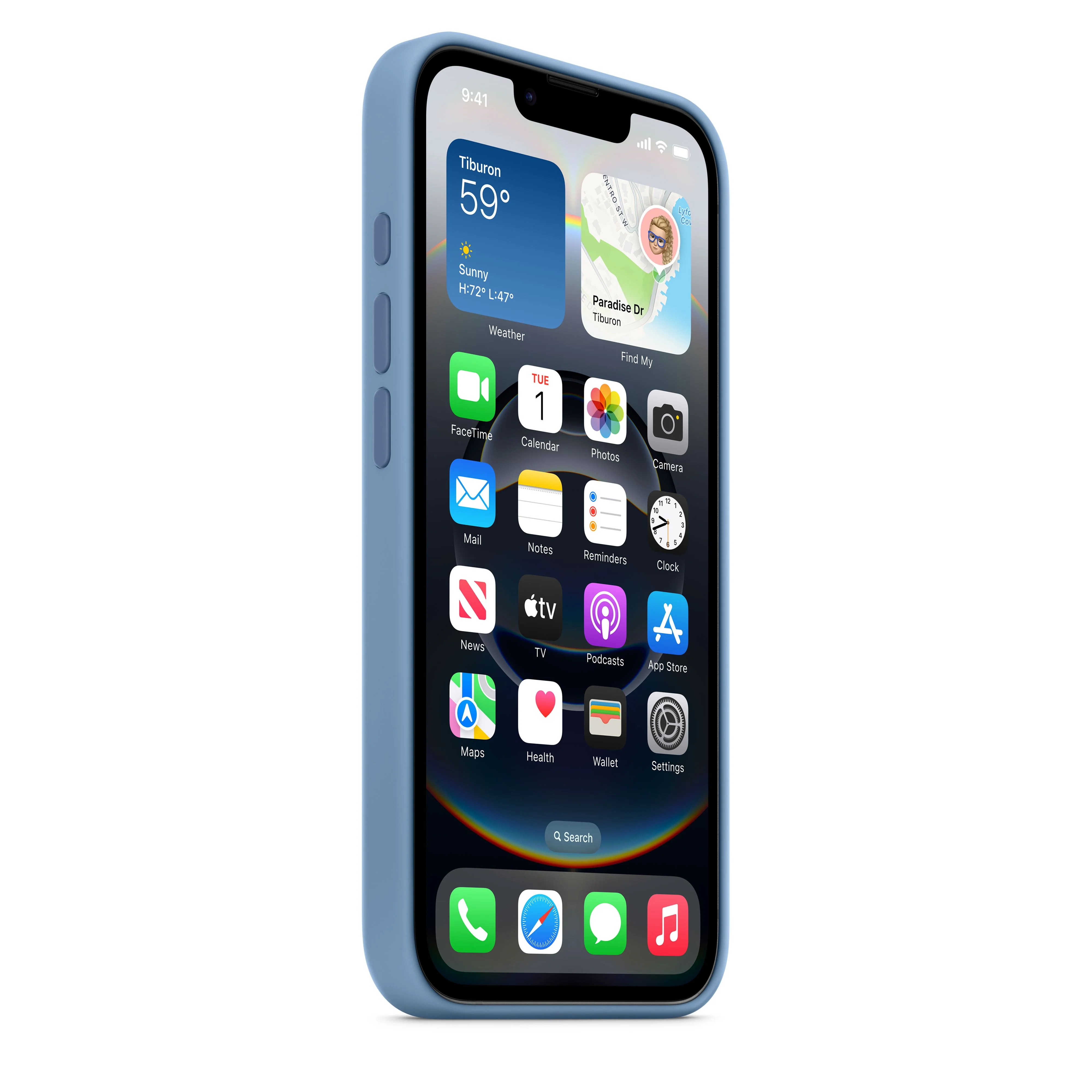iPhone 16e Silicone Case – Winter Blue - Image 3