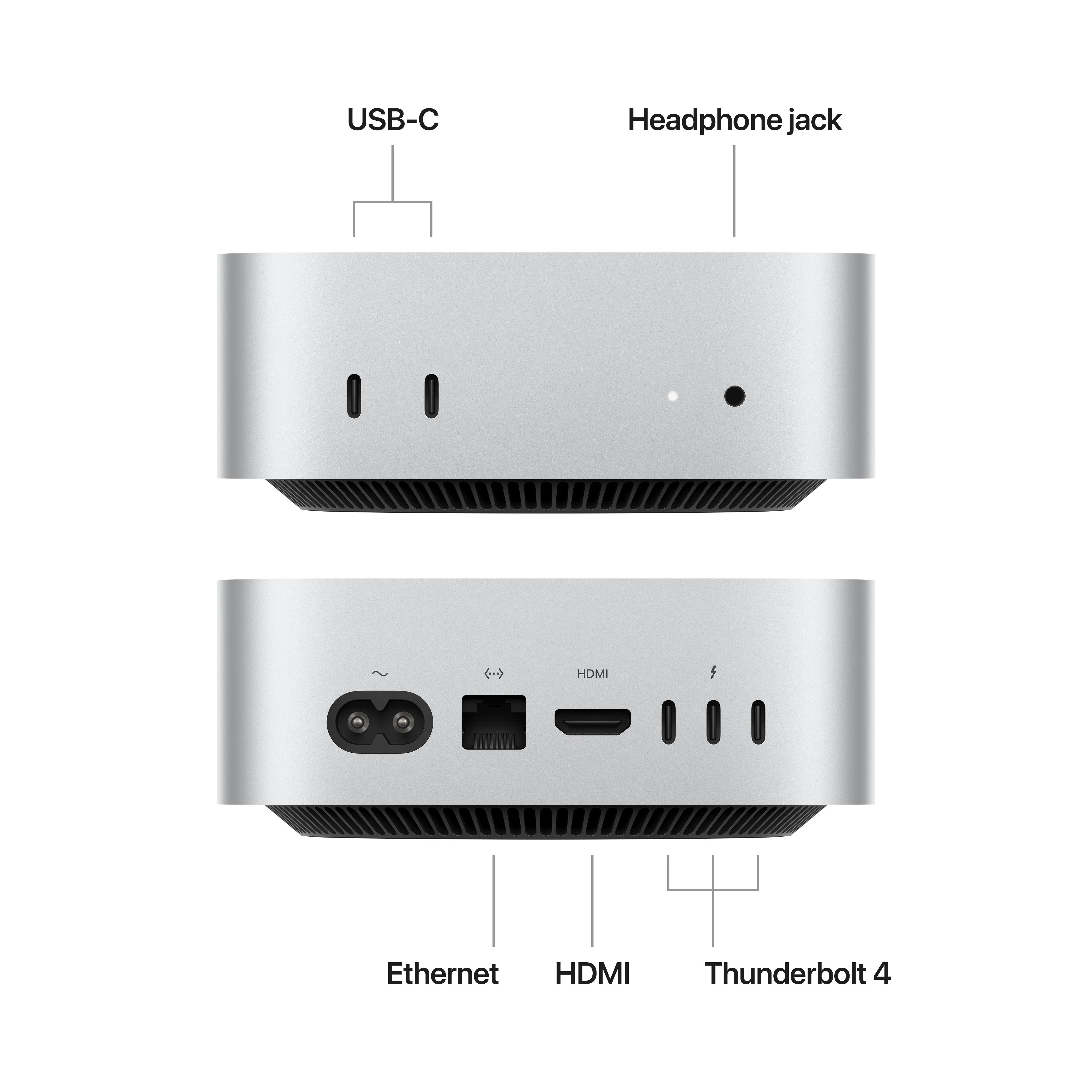 Mac mini: Apple M4 chip with 10-core CPU and 10-core GPU, 256GB SSD - Silver - Image 2