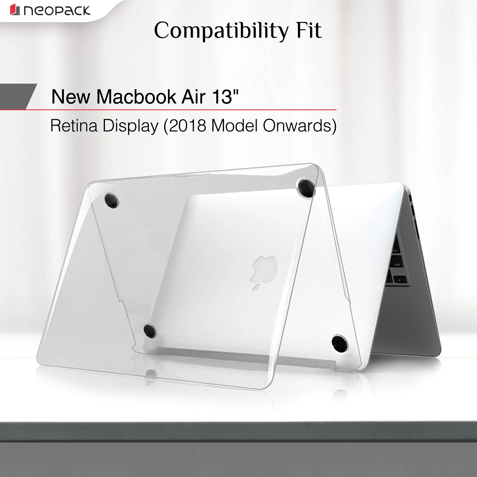 Neopack iShield Crystal Clear Shell Case for MacBook Air 13-inch 2018 Model - Clear - Image 2