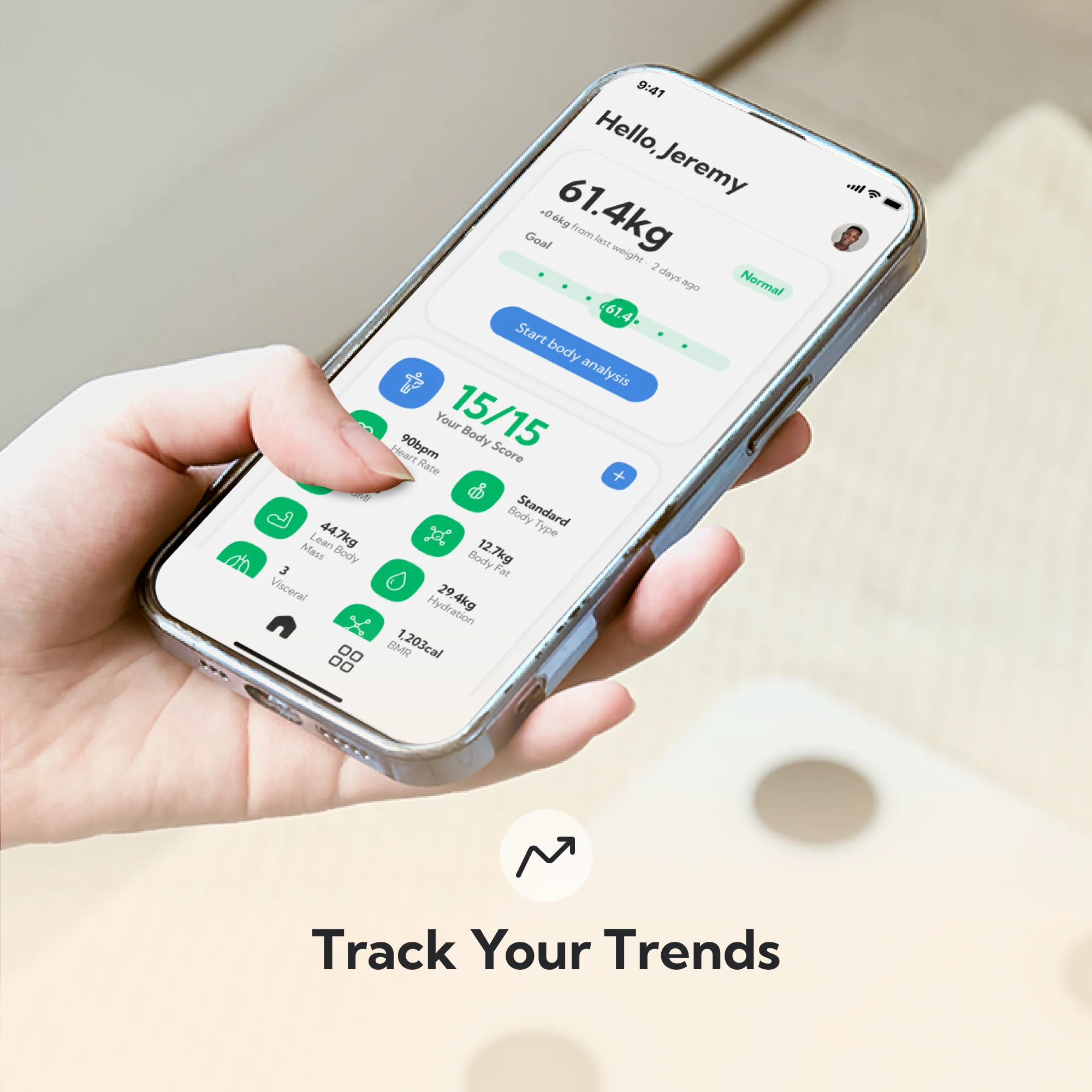 NOERDEN Minimi - White - Smart Body Scale - Bluetooth, LED Display, Tempered Glass, BIA Advanced Technology, 4 Precision sensors - Image 5
