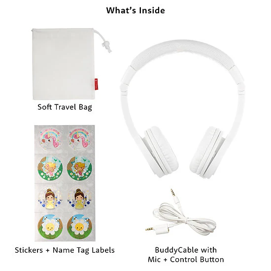 ONANOFF BuddyPhones Explore Plus Foldable with Mic , Snow White - Image 3